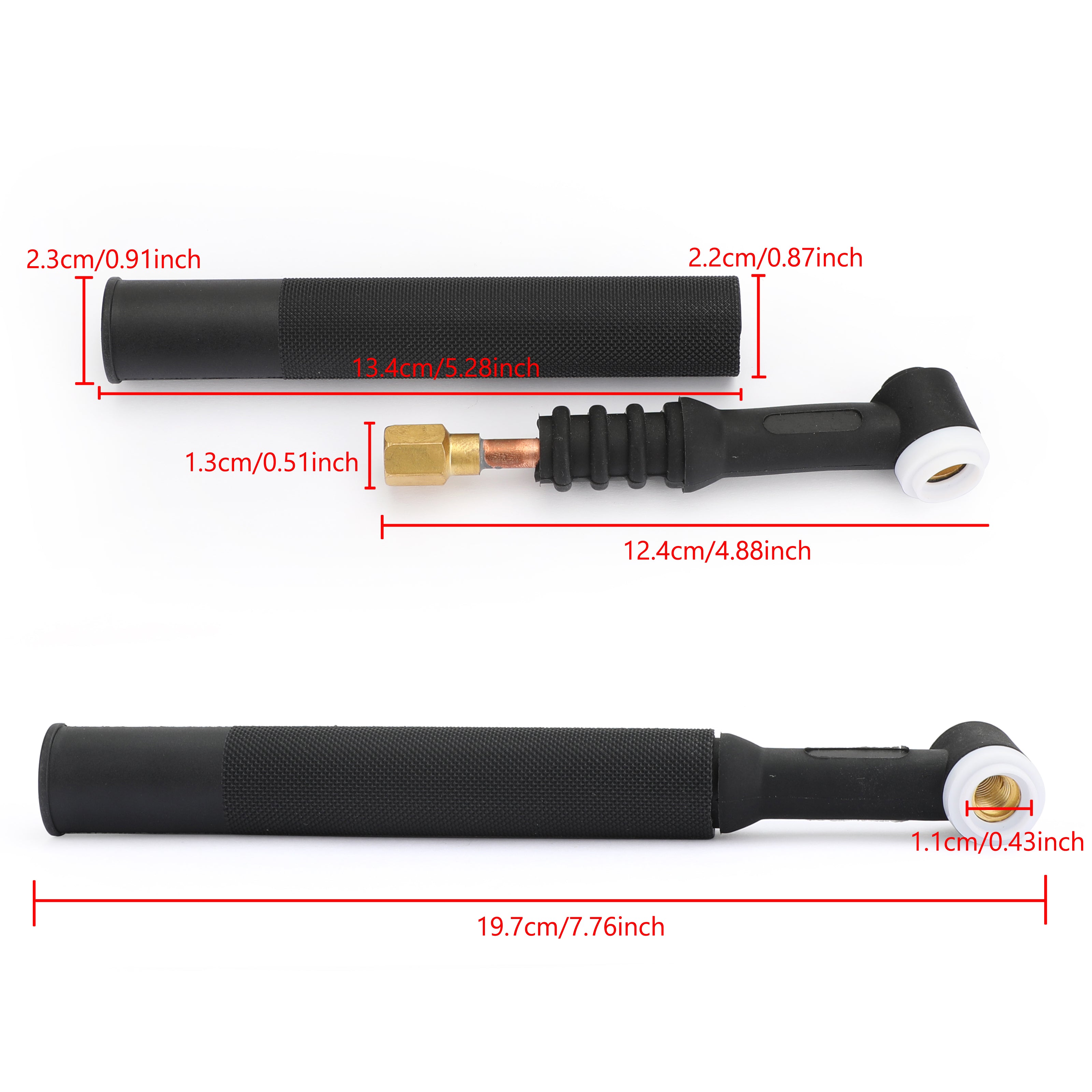 TIG Svetsningsfackla huvudkroppsersättning 9F Flex Air-Cool 125A WP-9F Gas kyld