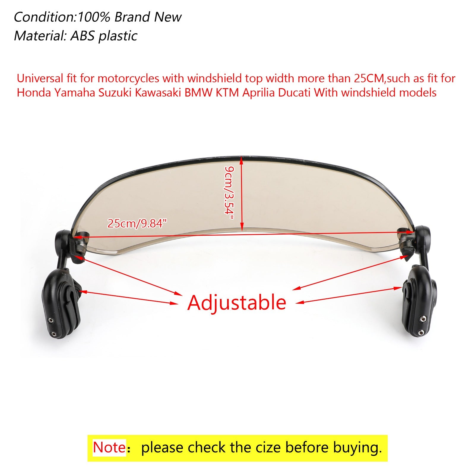 Extension de pare-brise à Clip réglable pour moto, déflecteur de vent