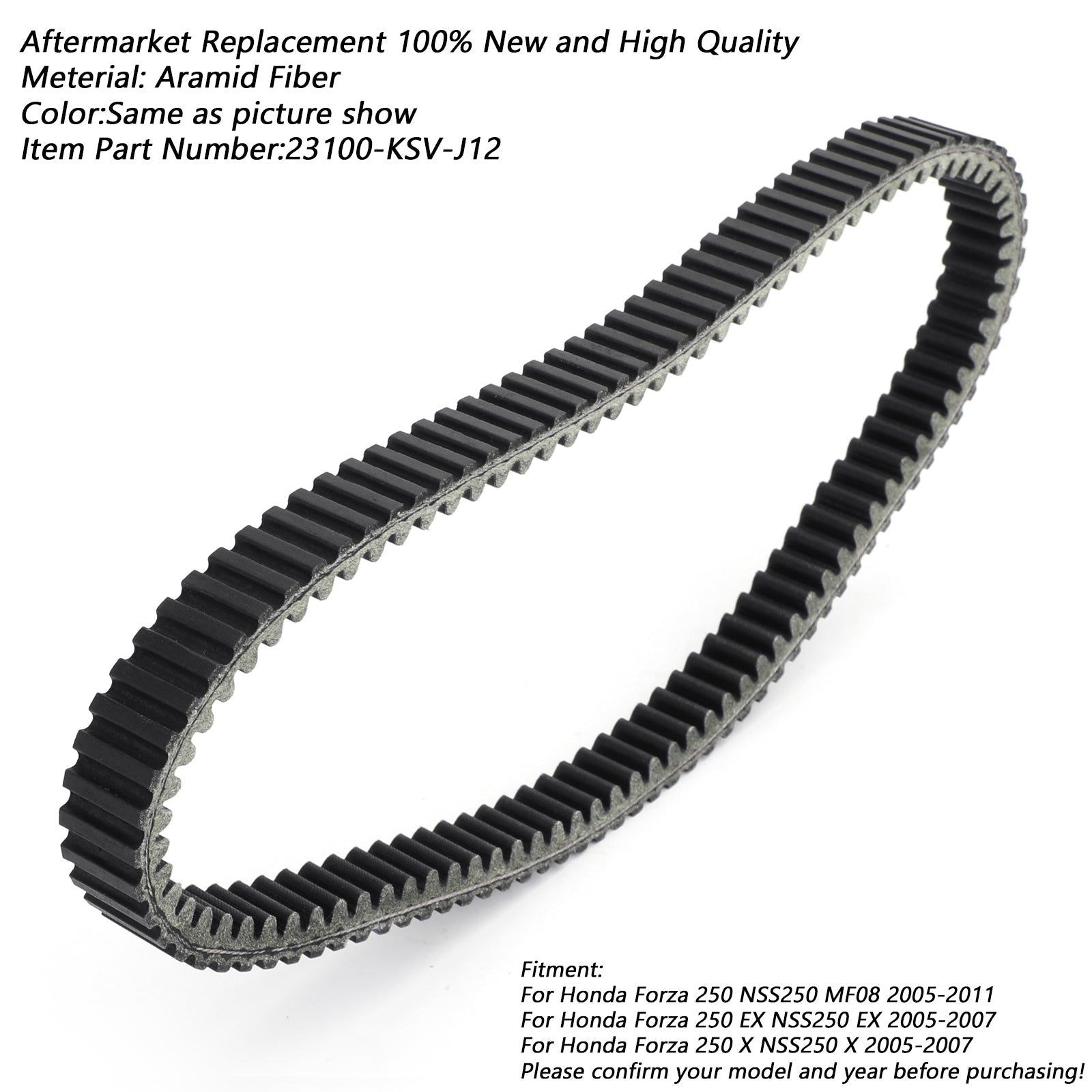 Premium Drive Belt för Honda Forza 250 NSS250 MF08 05-11 EX NSS250 05-07 Generisk