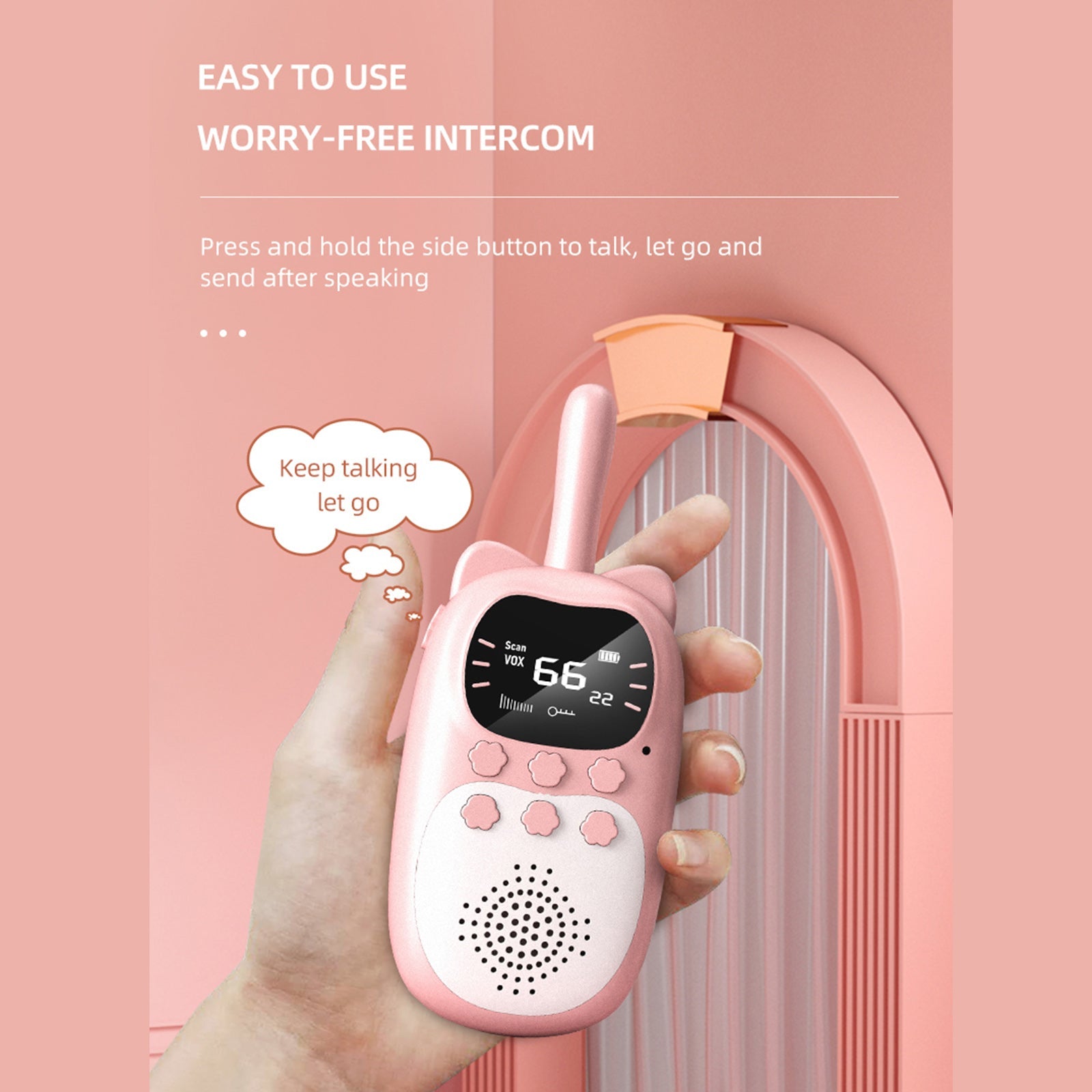 2-pack kinderwalkie-talkies 22-kanaals 2-weg radio 3 km bereik handheld origineel