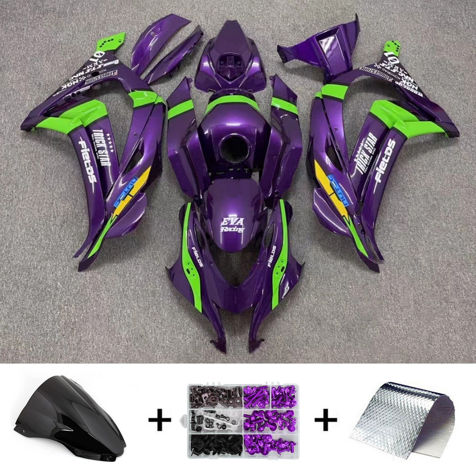 2016-2020 kawasaki zx10r injection de carénage kit de carrosserie en plastique ABS # 156