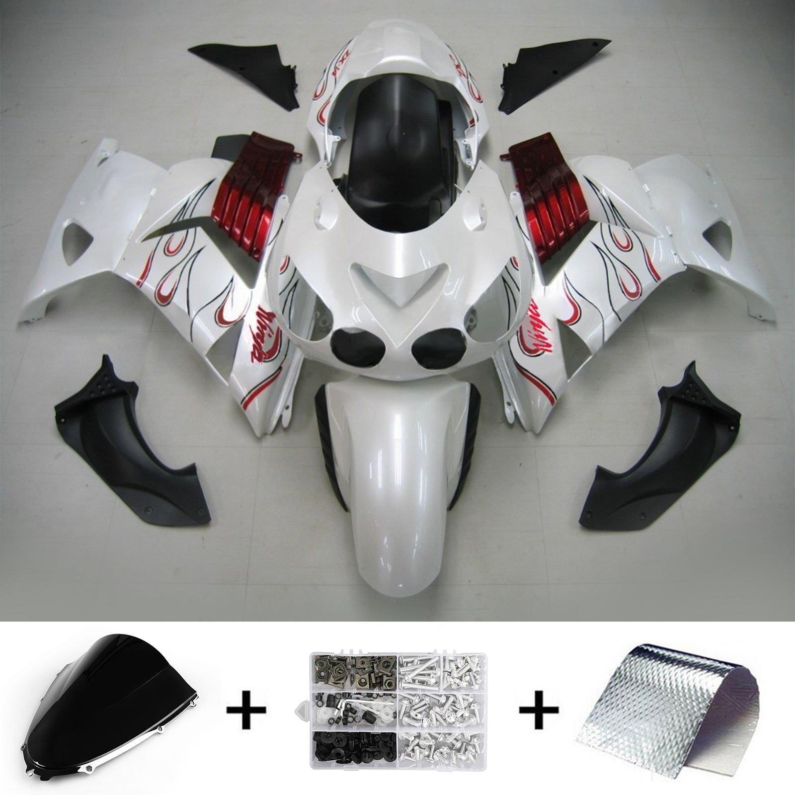 2006-2011 Kawasaki ZX14R Kit de camerage d'injection de camers de carrosserie en plastique