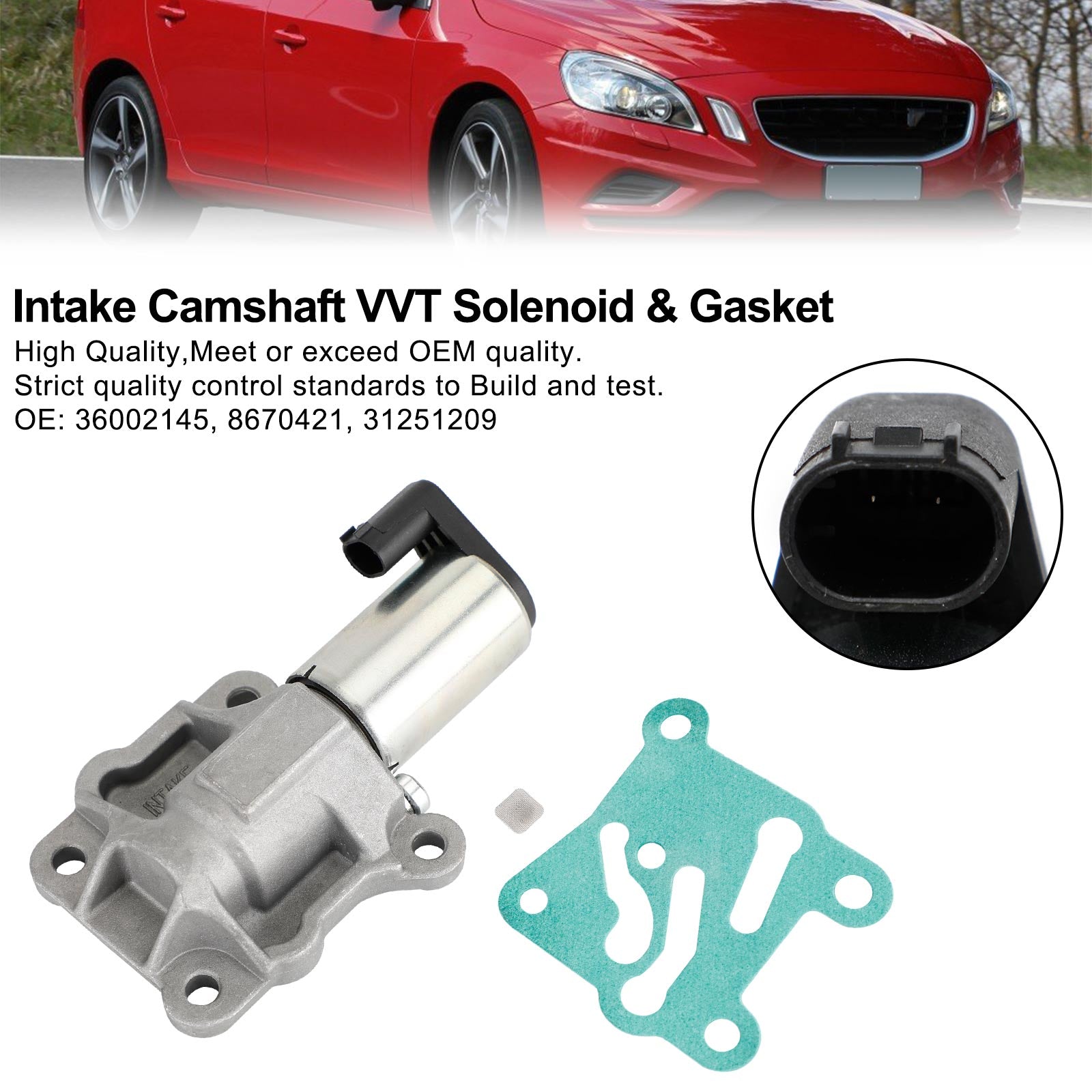 Solénoïde d'arbre à cames d'admission VVT pour Volvo C70 V70 XC70 S80 & Joint 36002145