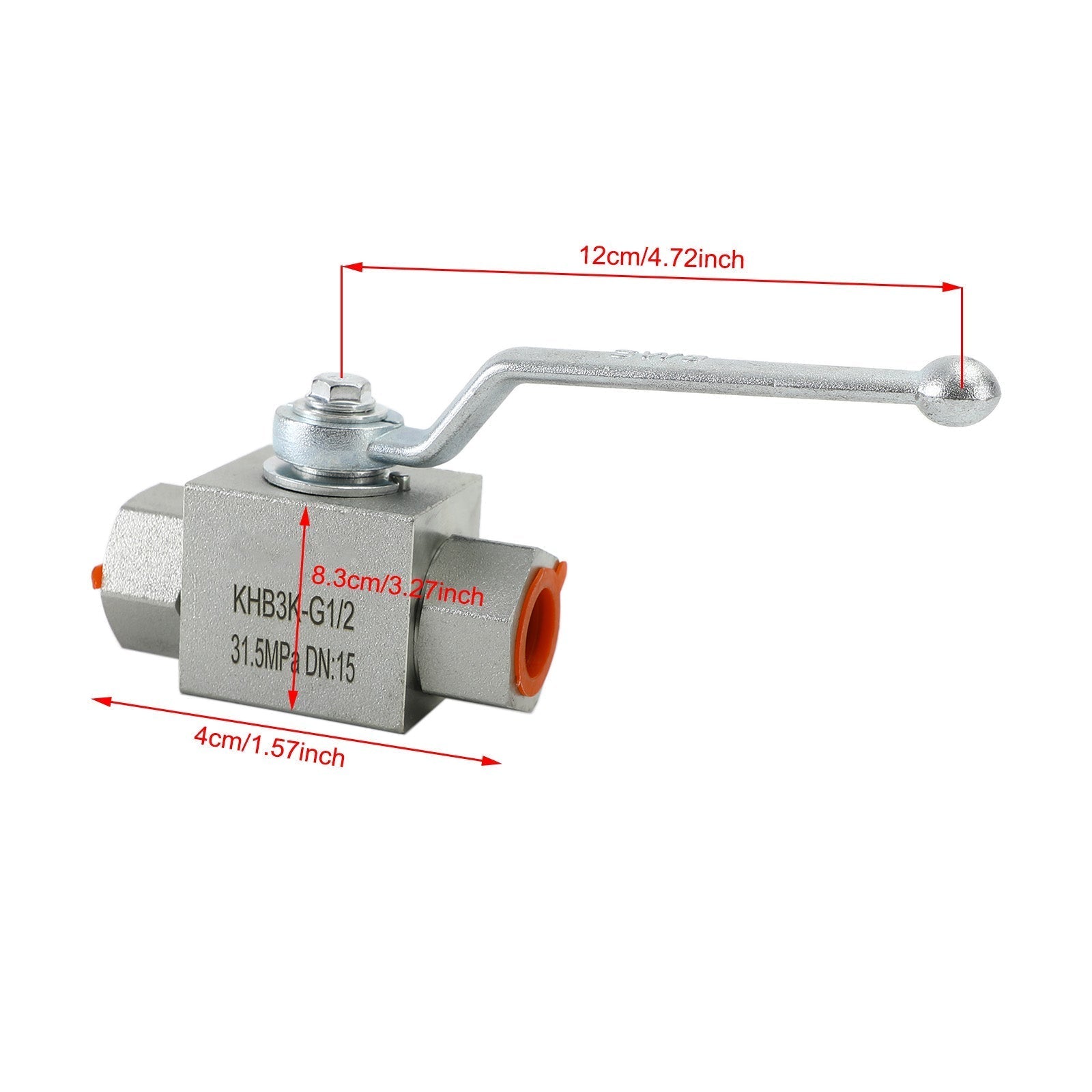 Vanne à bille hydraulique 3 voies 1/4" Vanne à bille haute pression femelle NPT