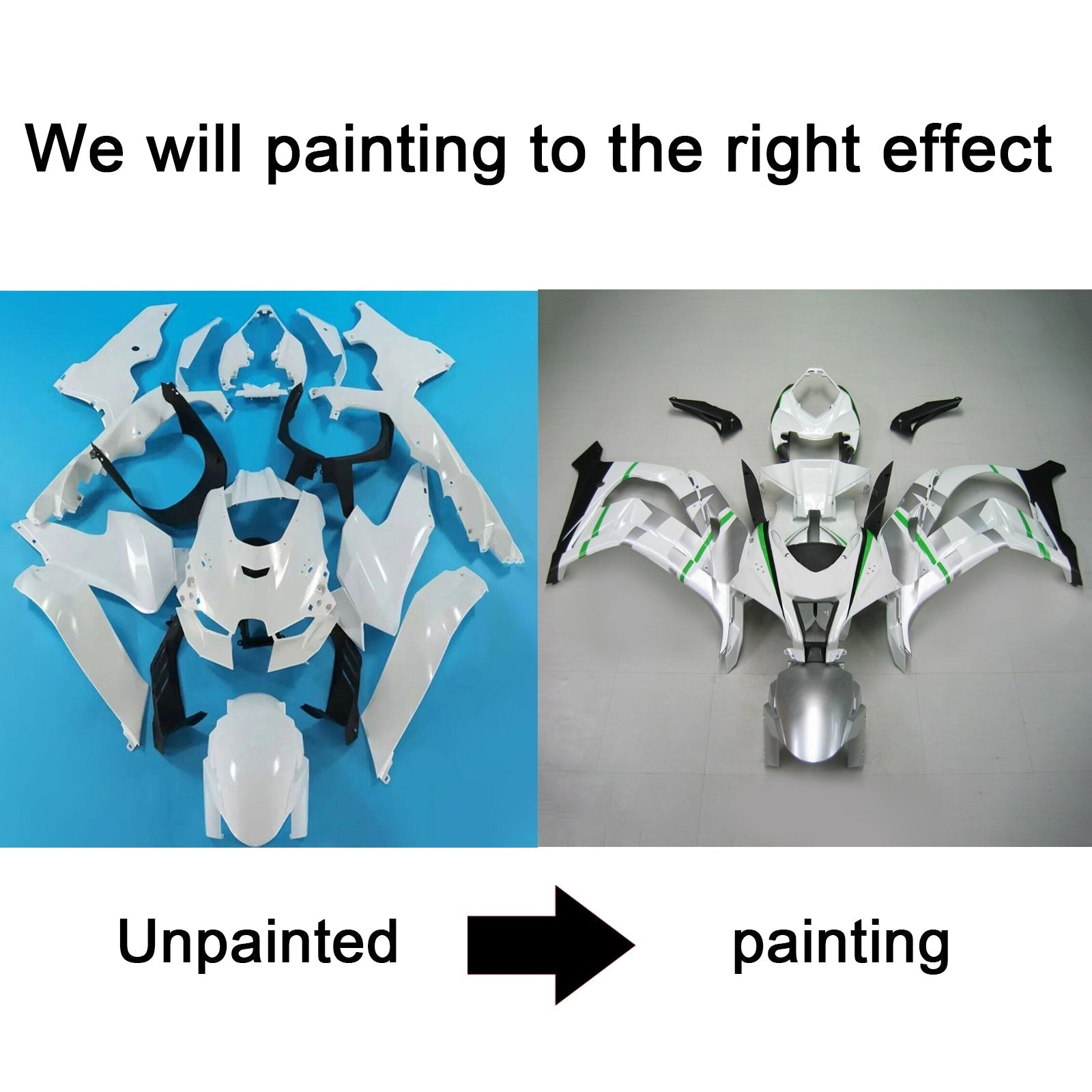 2021-2024 Kawasaki ZX-10R ZX10R Amotopart Injectiekuipset Carrosserie ABS #101