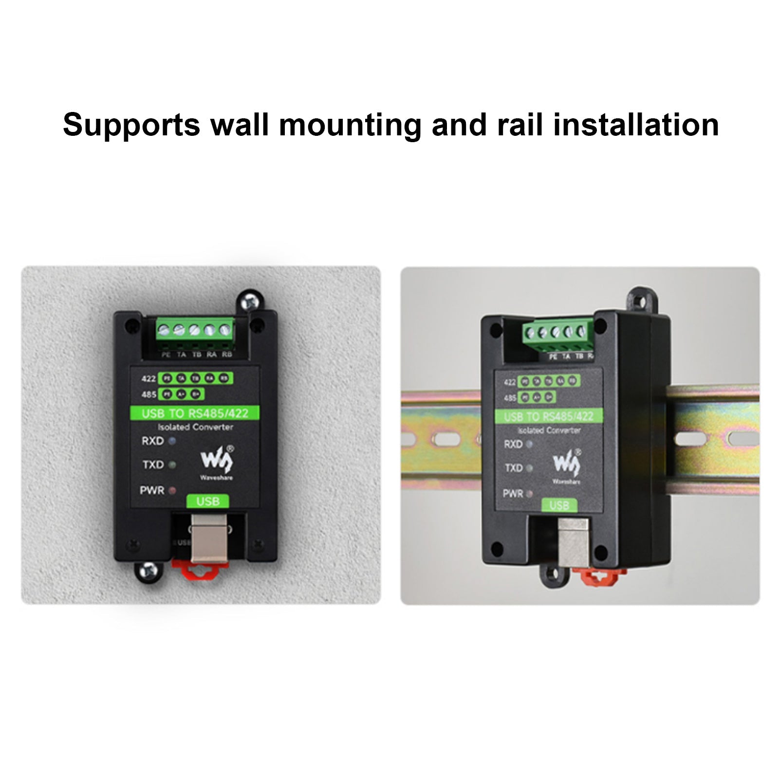 Geïsoleerde USB-naar-RS485/RS422-converter van industriële kwaliteit met meerdere beveiligingscircuits