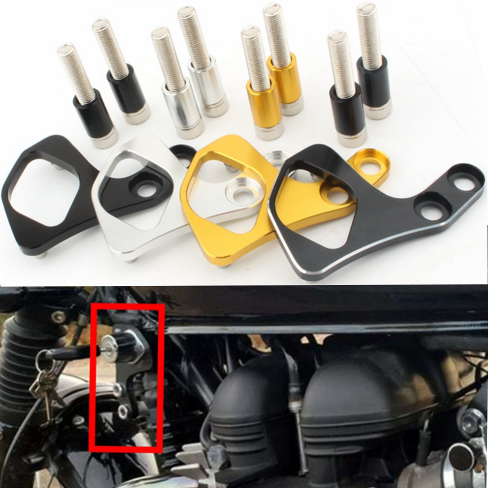 Key Bracket Ignition Key Relocation Bracket For Bonneville Scrambler T100 Silver Generic