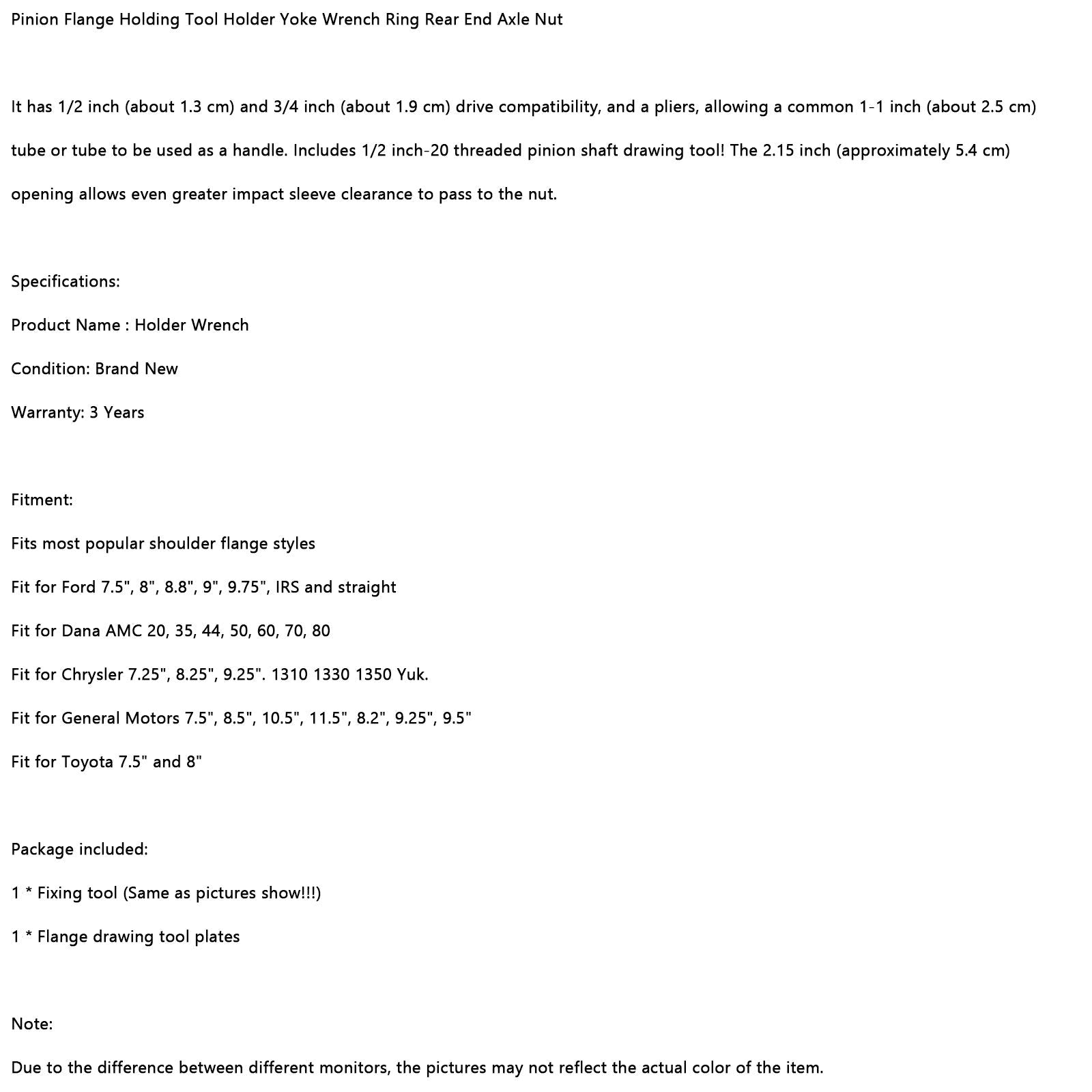 Brida de piñón Portaherramientas de sujeción Anillo de llave de yugo Tuerca del eje del extremo trasero