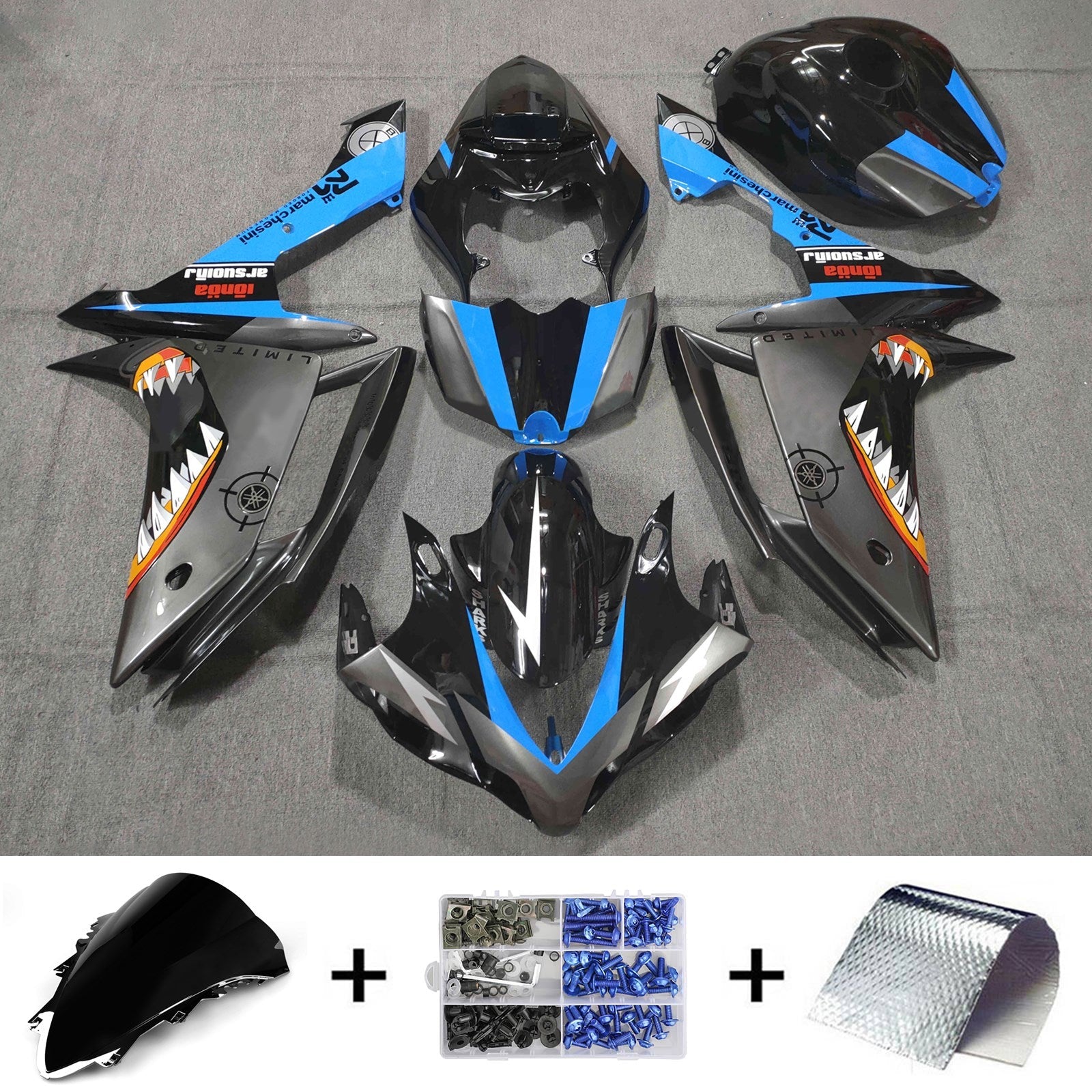 2007-2008 Yamaha yzf 1000 R1 Kit de carénage de camers de carrosserie en plastique