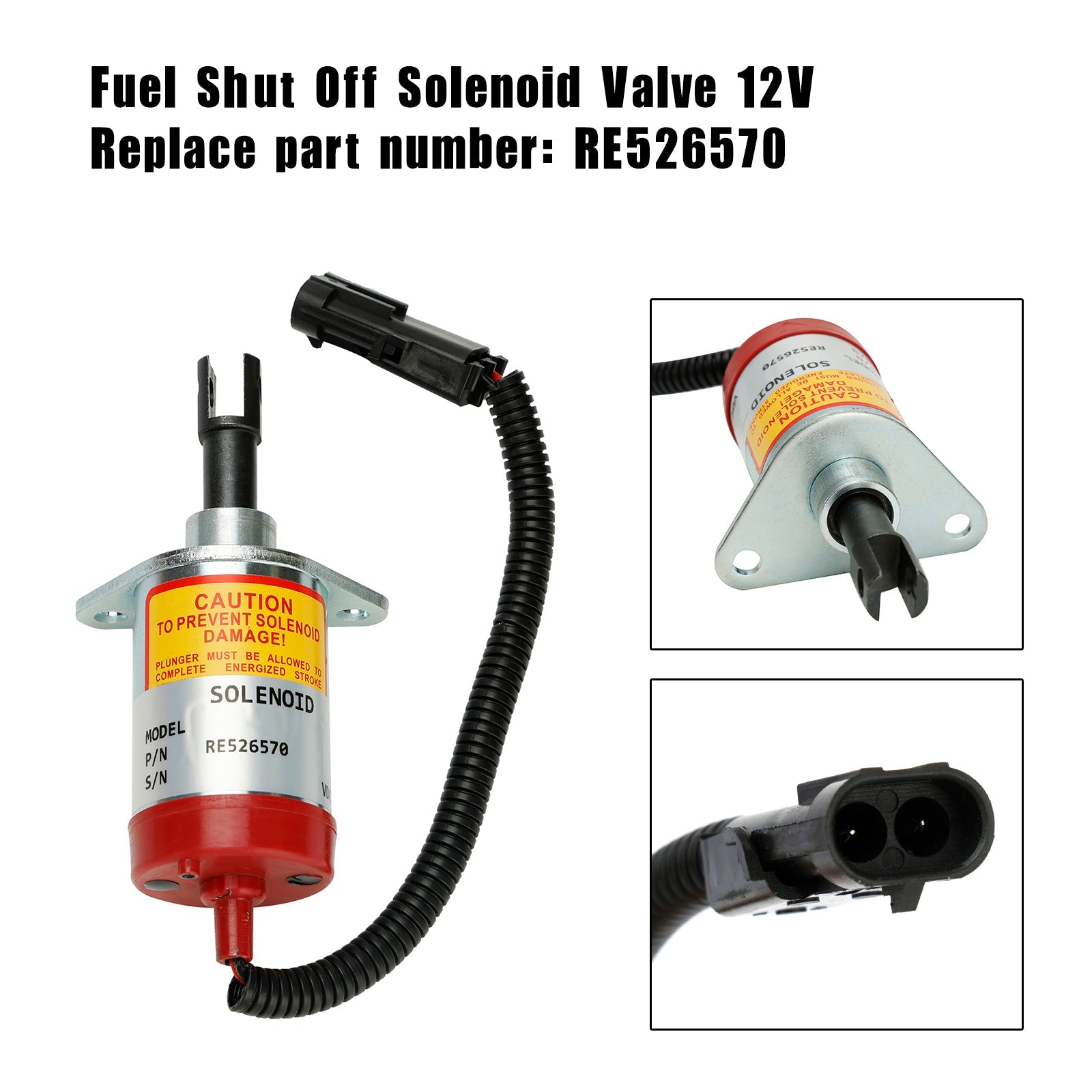 RE526570 STOP SOLENOID para John Deere 315 317 320 325 328 332 CT315 CT322 CT332