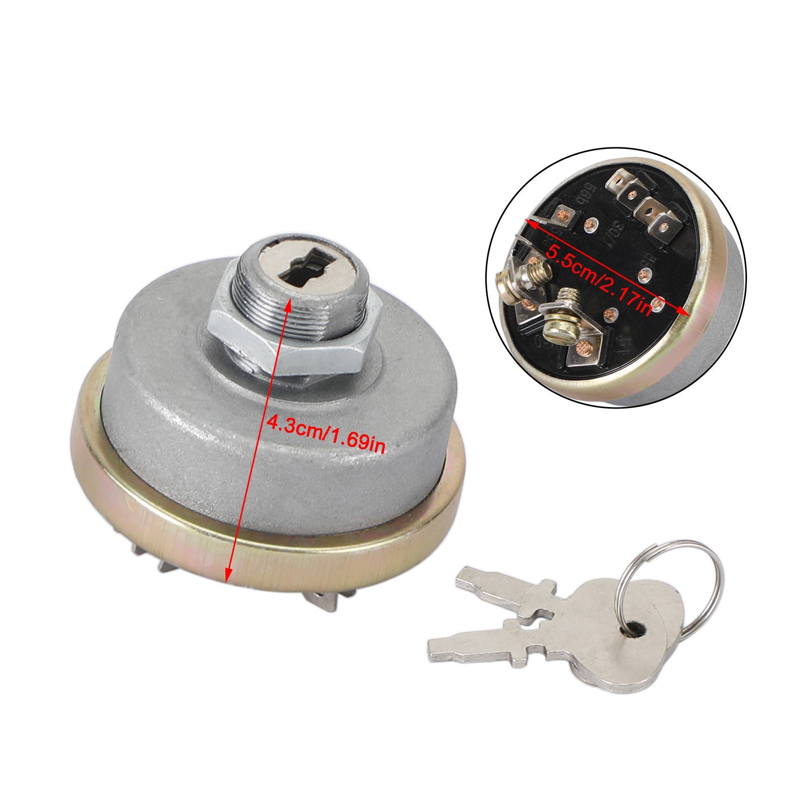 TX10953 Interrupteur d'allumage avec 2 clés pour tracteurs longs 2460 2610 350 360 445DT