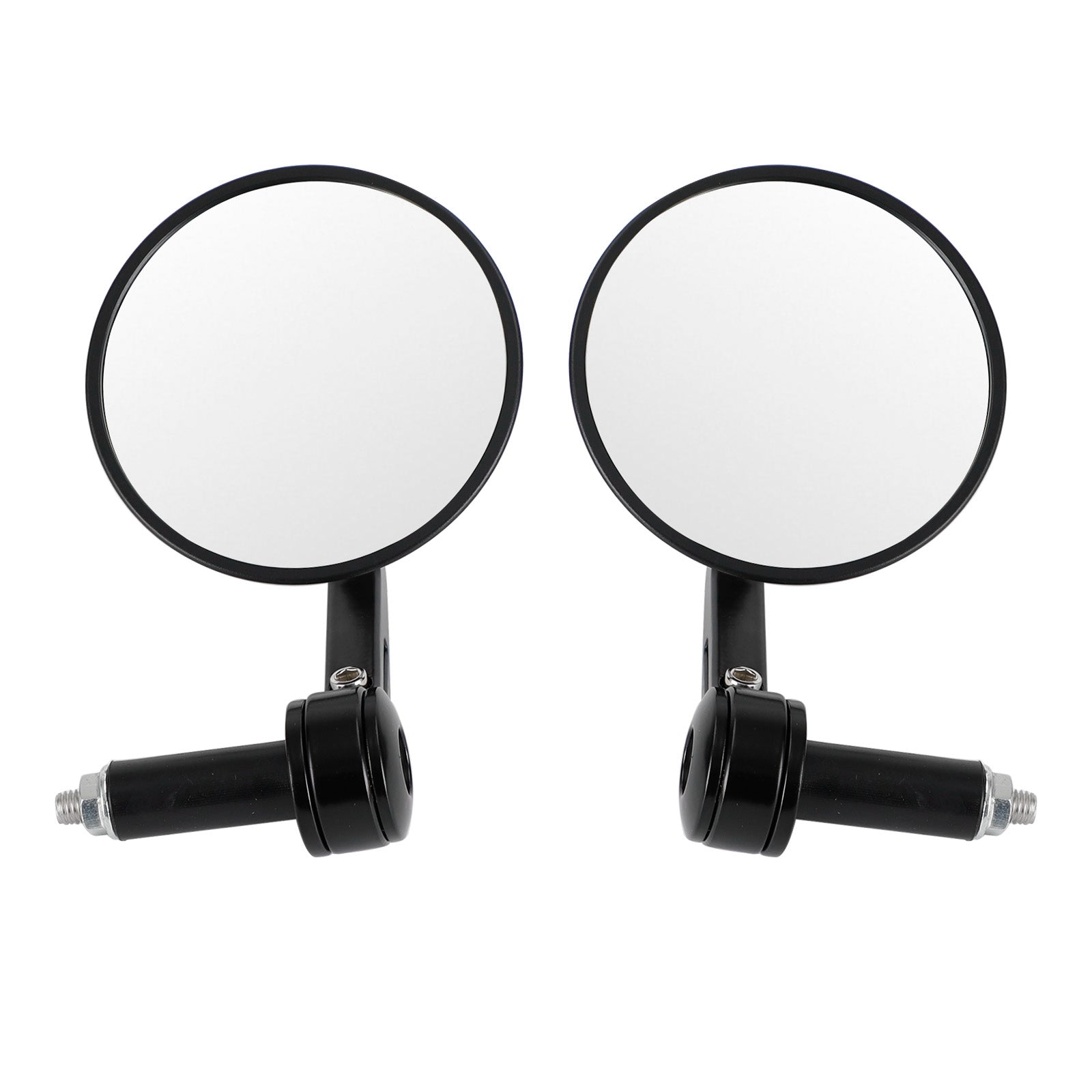 Par de espejos retrovisores antideslumbrantes de 22 mm personalizados para manillar 4" Billete negro redondo de calidad