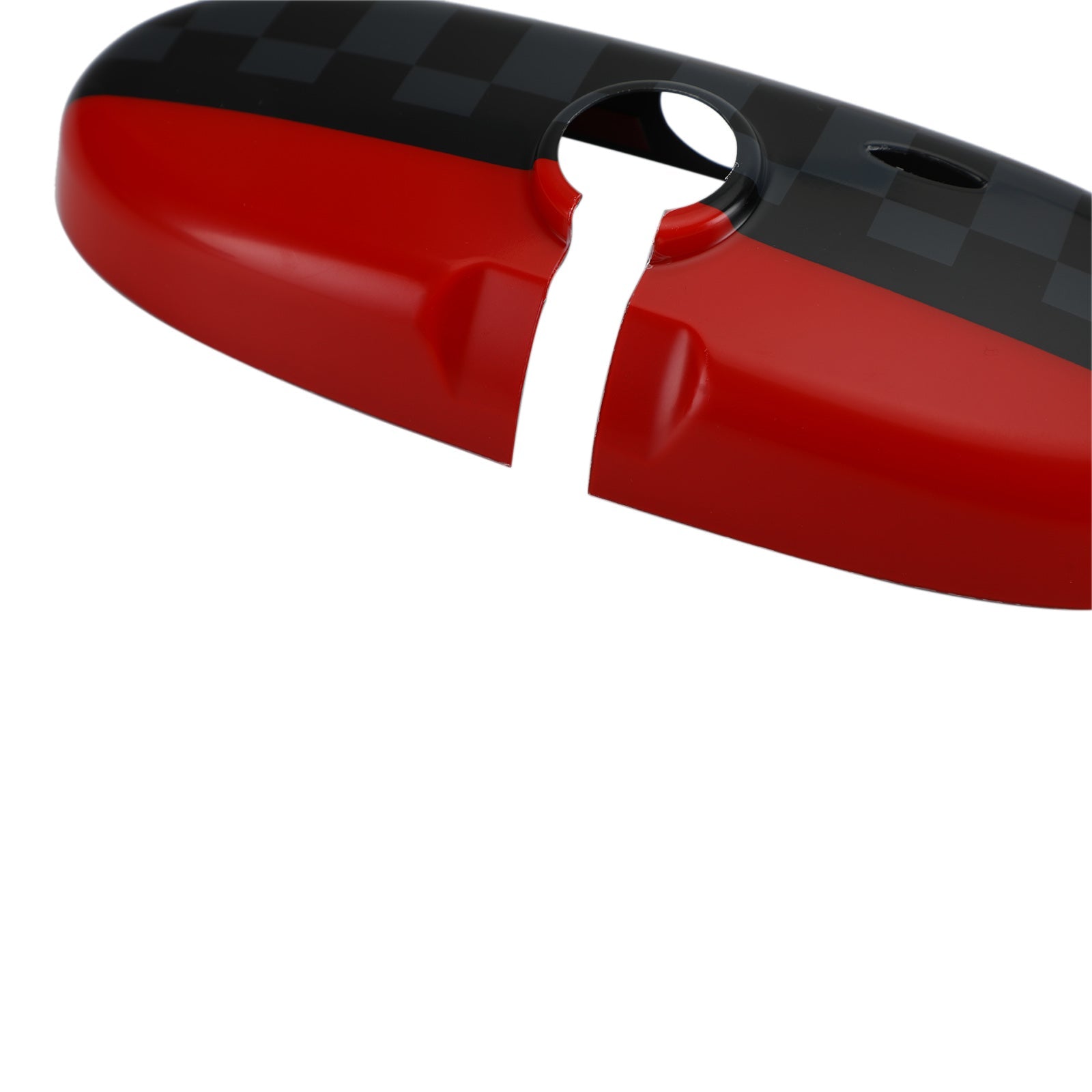 Zwart/Grijs Geruit Rood Achteruitkijkspiegel Cover Voor BMW MINI Cooper R55 R56 R57