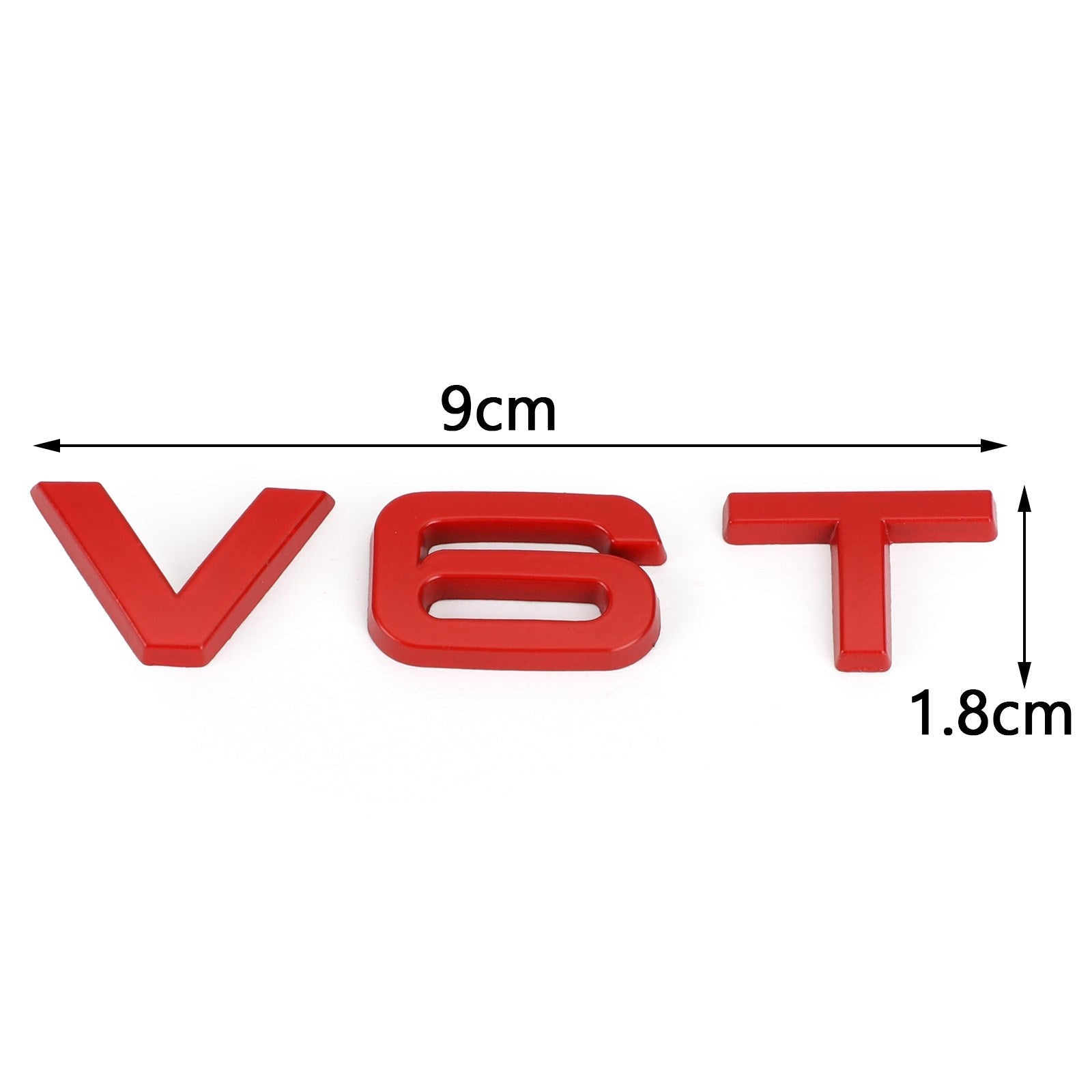 V6T Emblem Badge Fit för Audi A1 A3 A4 A5 A6 A7 Q3 Q5 Q7 S6 S7 S8 S4 SQ5 Red Generic