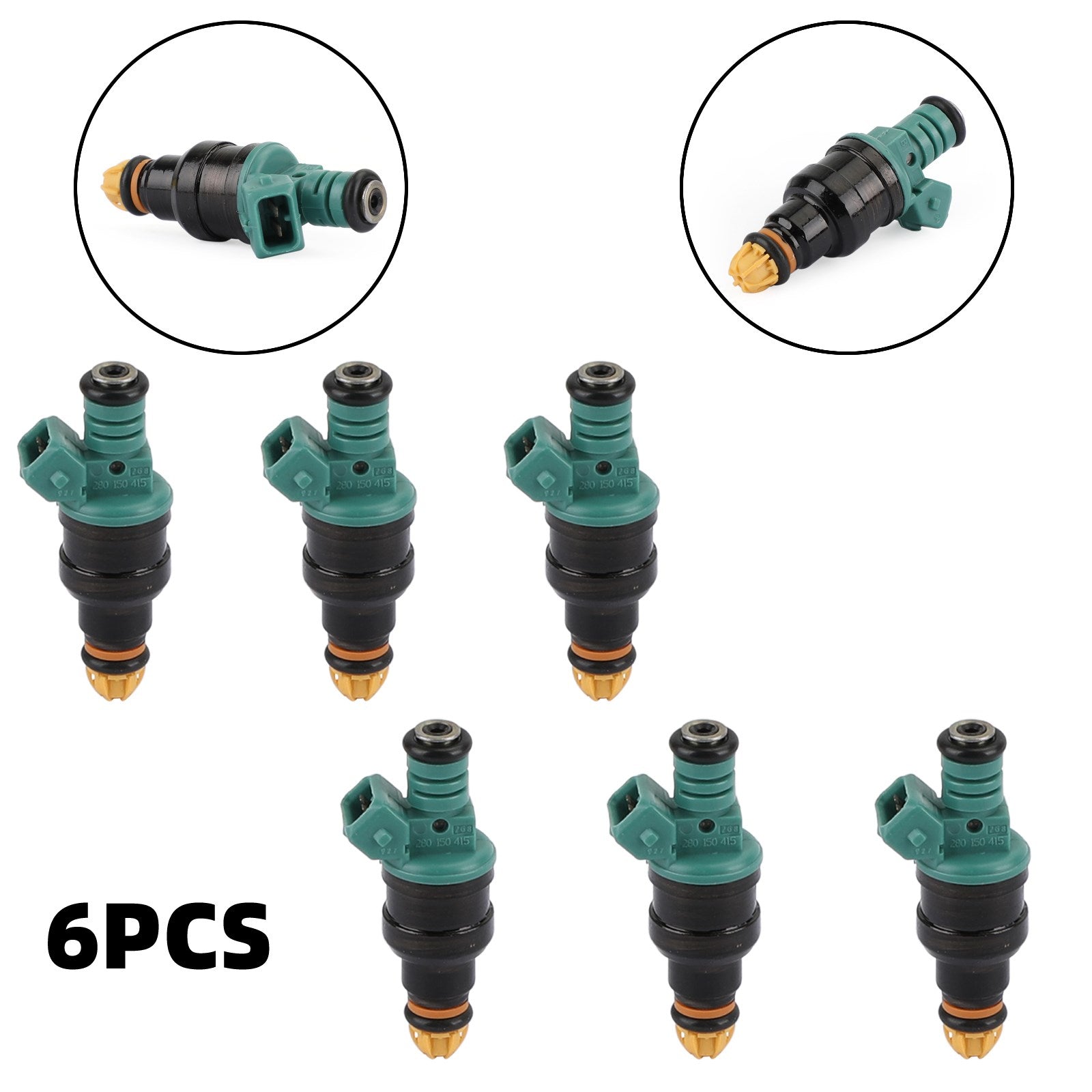 6 PCS drivstoffinjektorer passform BMW 2,5 3,0 323i 325i 525i M3 0280150415