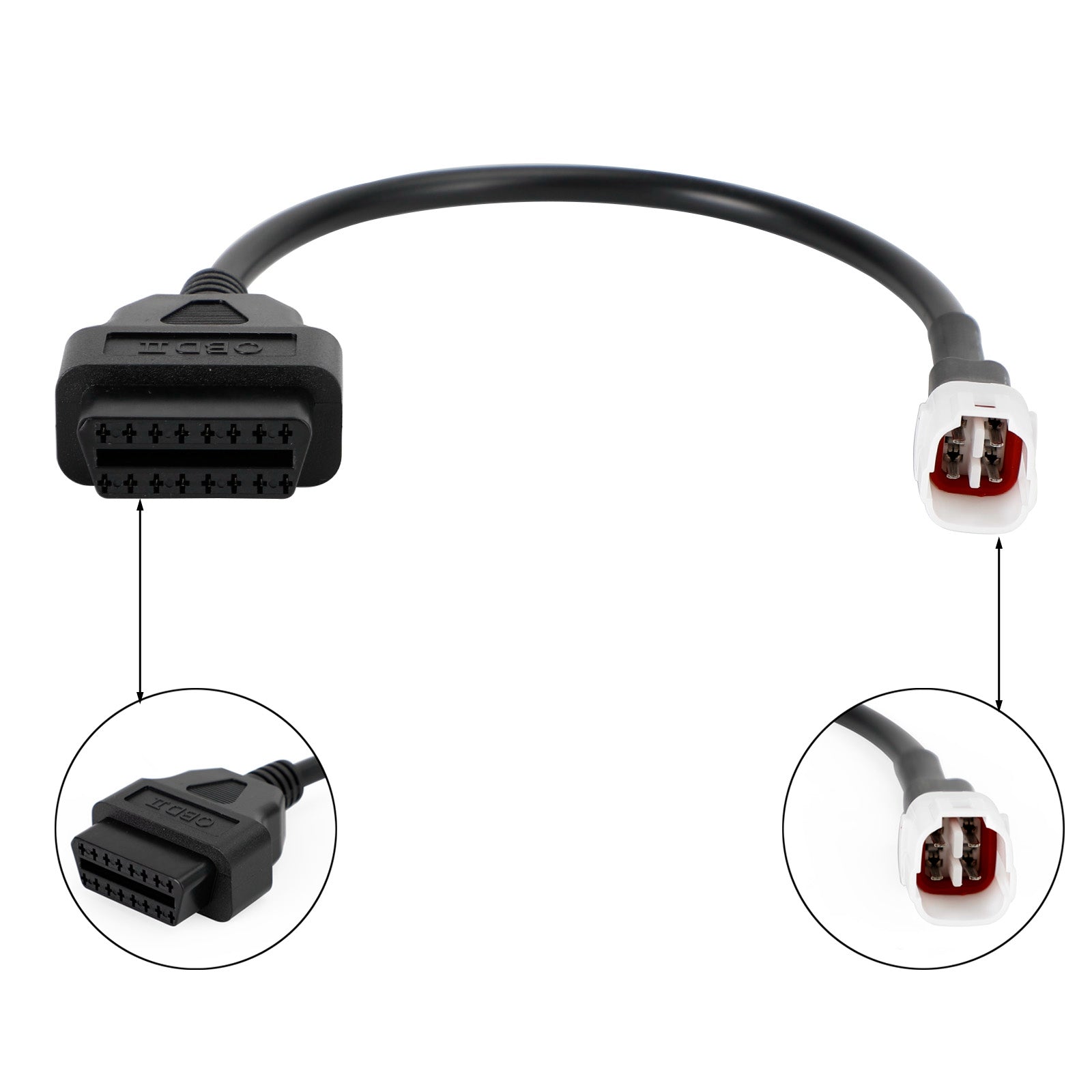 4 stift till OBD2 -kabeldiagnostisk adapterkontakt för Yamaha R1 R6 MT09