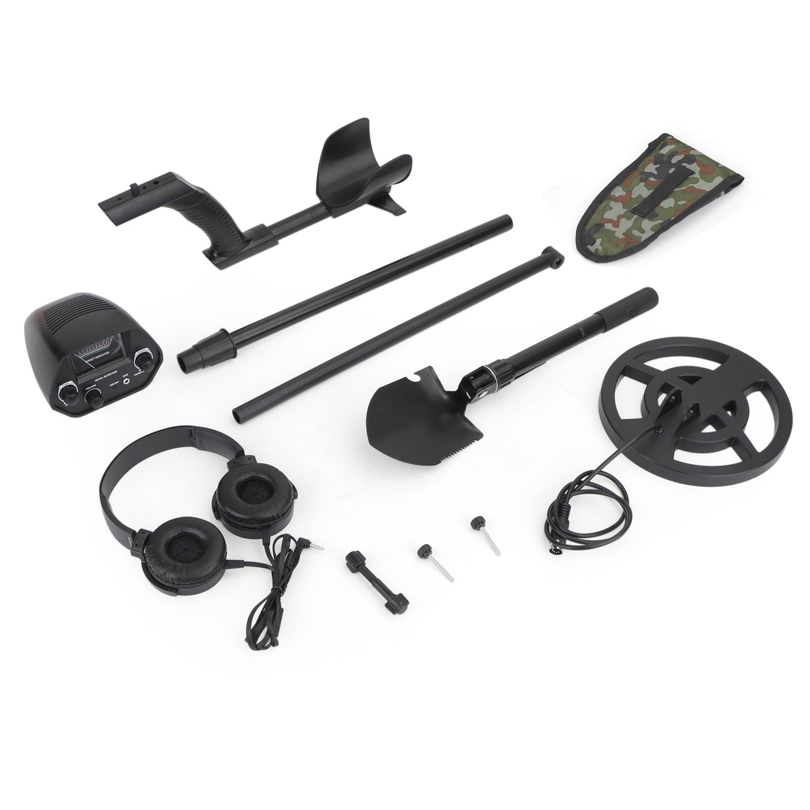 Metalldetektor 7.8" Coil Gold Digger Hunter Deep Sensitive Shovel Hörlurskit