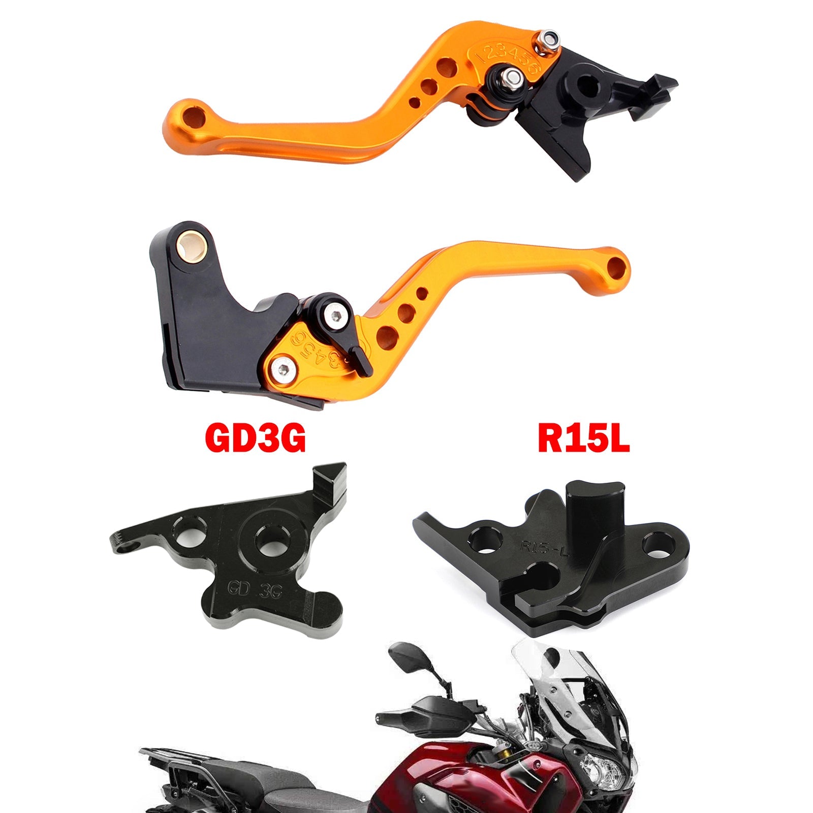 Motorcykel kort kopplingsbromsspak passar för Yamaha MT125 2014-2019 Generic