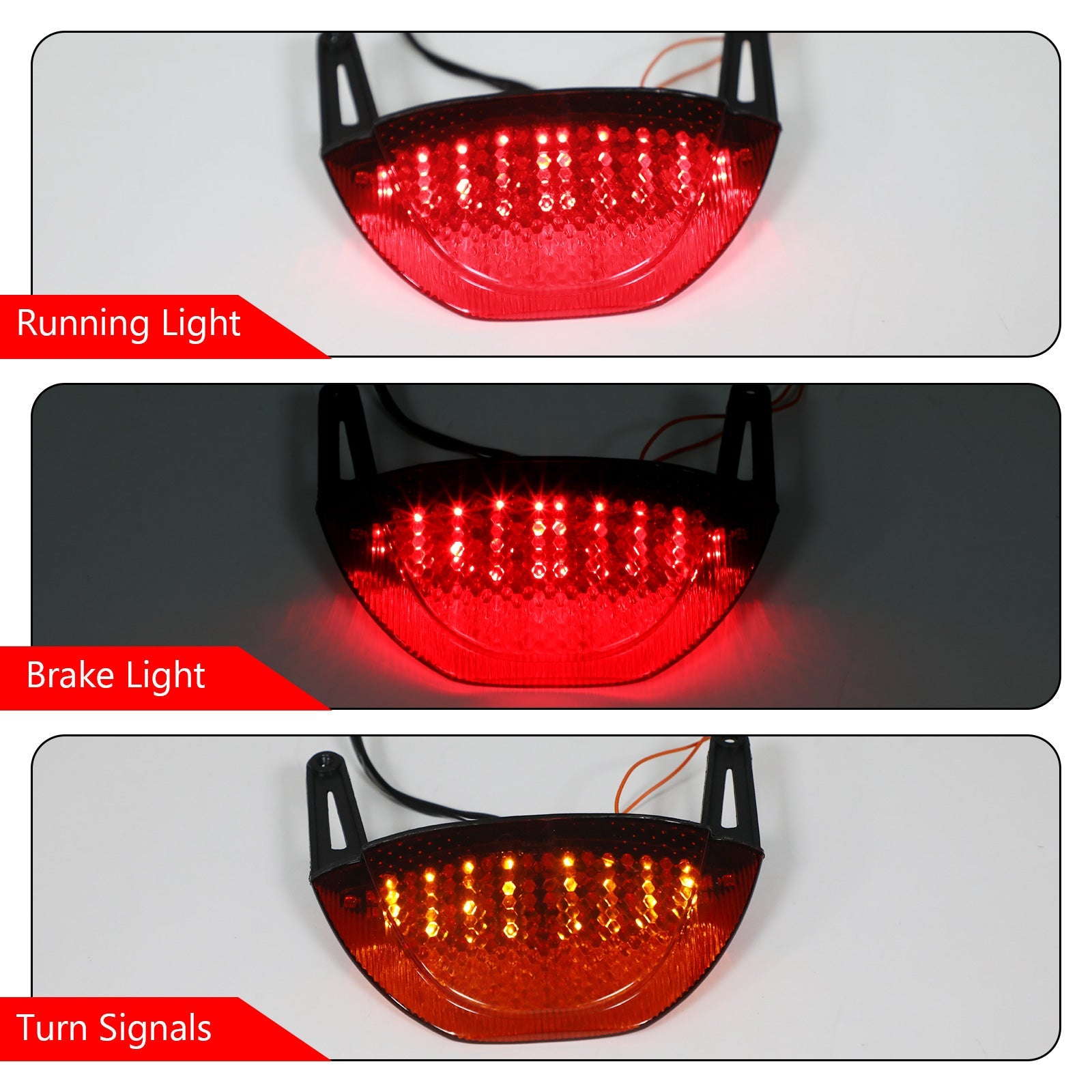 Motocykel zadná brzda Turn Signals Taillight pre Honda CBR 600RR 2007-2012 Red Generic