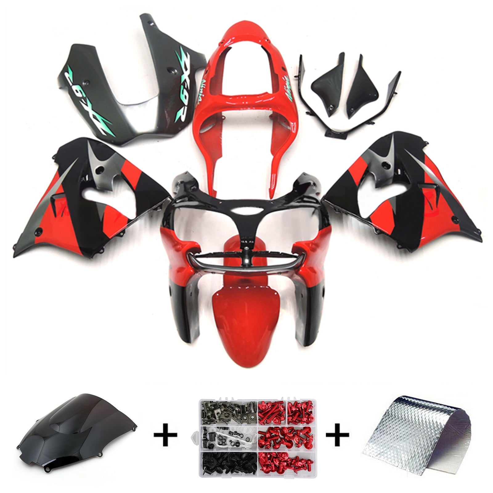 2002-2003 Kawasaki ZX9R injectiekuipset carrosserie kunststof ABS #127