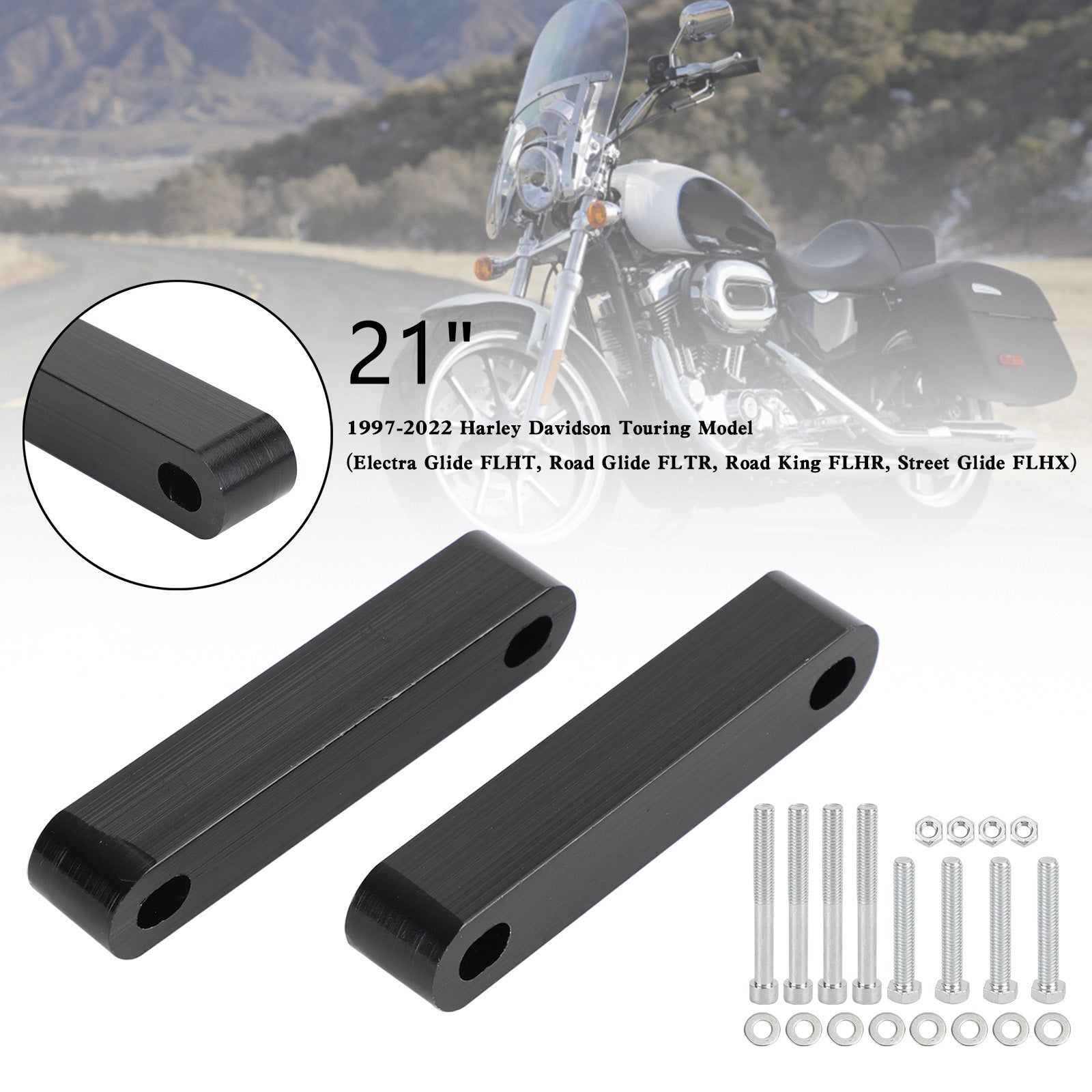 1997-2022 Touring Electra Street Glide Road 19" 21" 23" Front Fender distanser