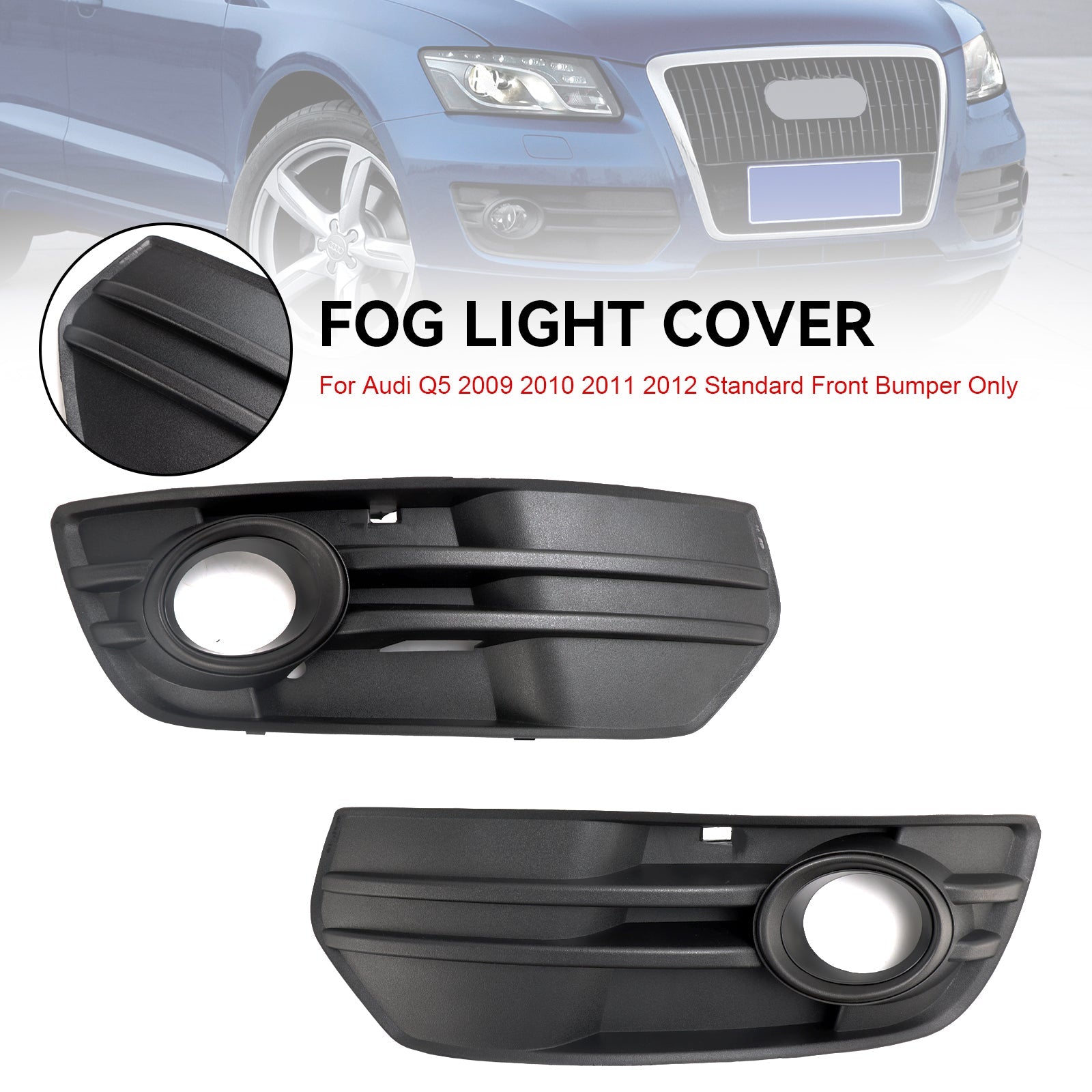 Audi Q5 2009-2012 2st Front Bumper Grill Fog Light Lamp Cover Trim
