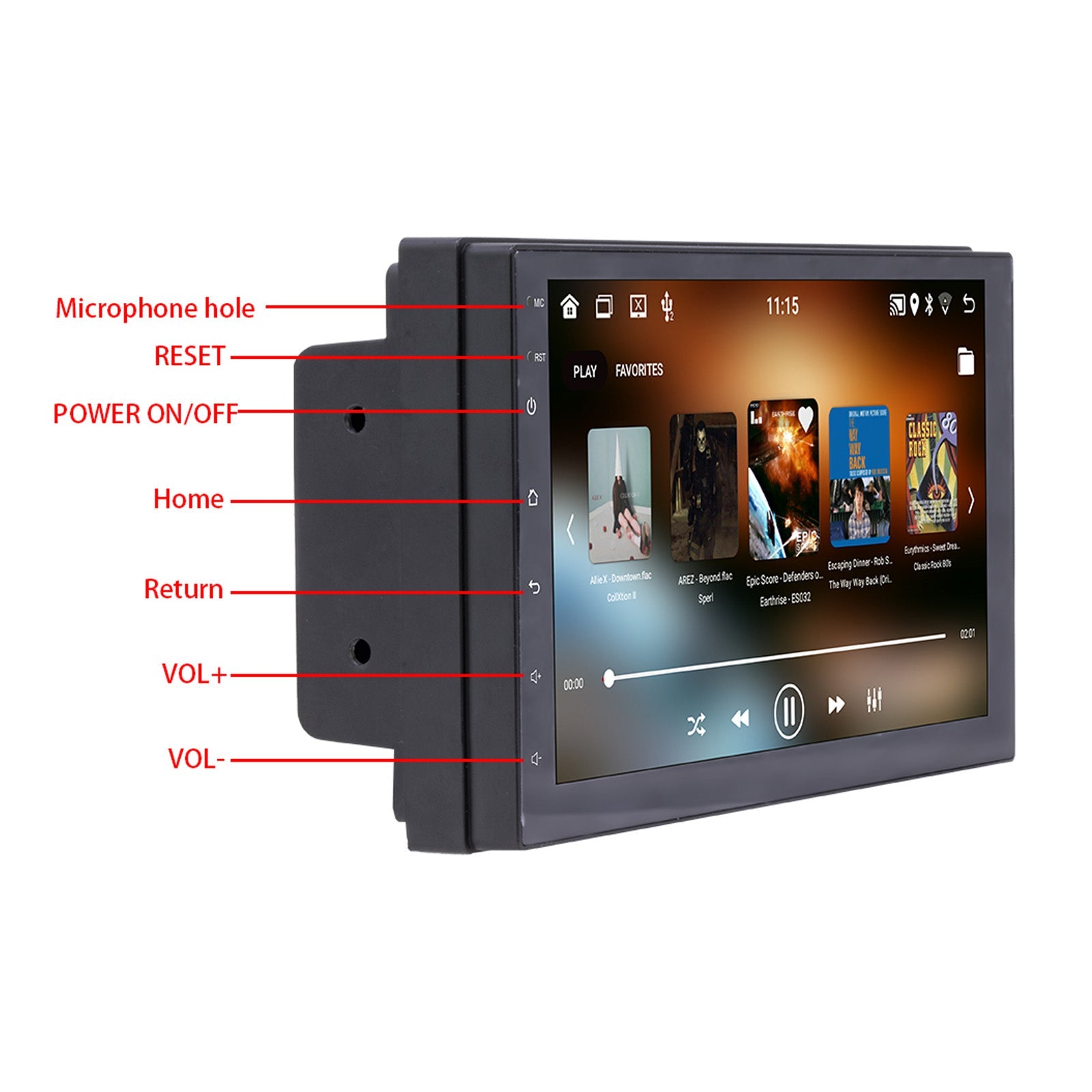 7" Android 10 2G + 32G Quad Core GPS WiFi Bluetooth Autoradio MP5-speler Carplay