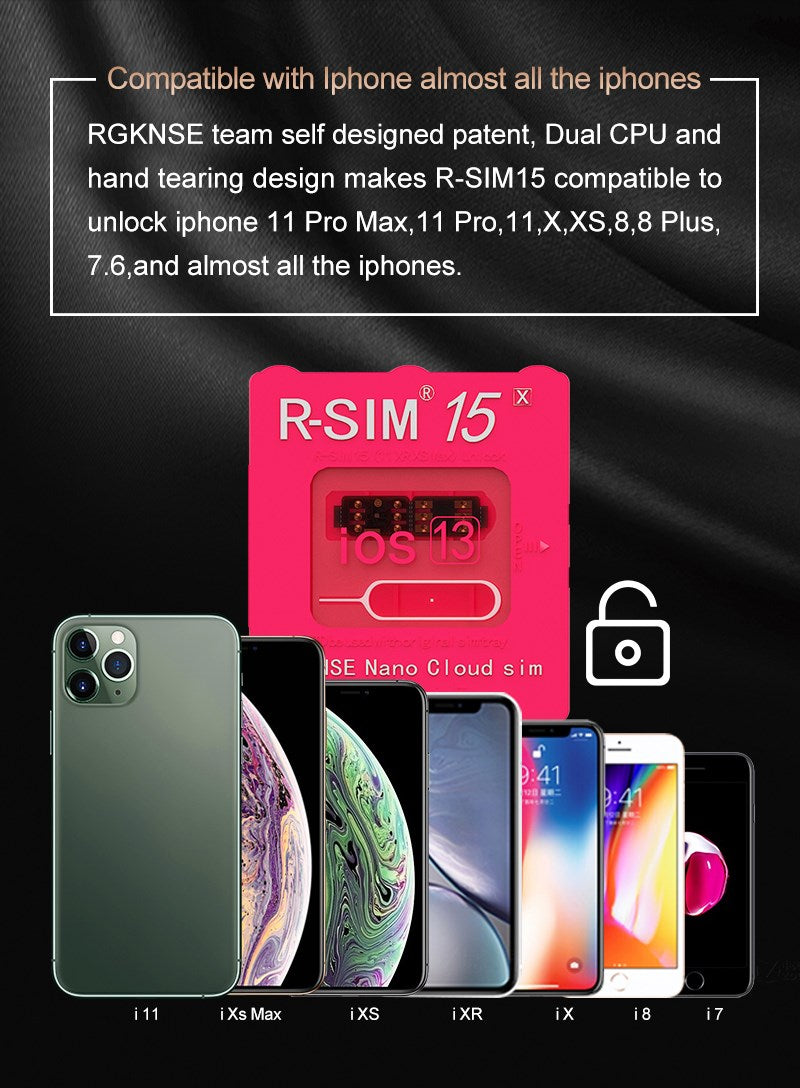 R-SIM19 NIEUWE QPE Stabiele SIM-kaart ontgrendelen voor iPhone 15 Plus 14 13 Pro Max 12 IOS17