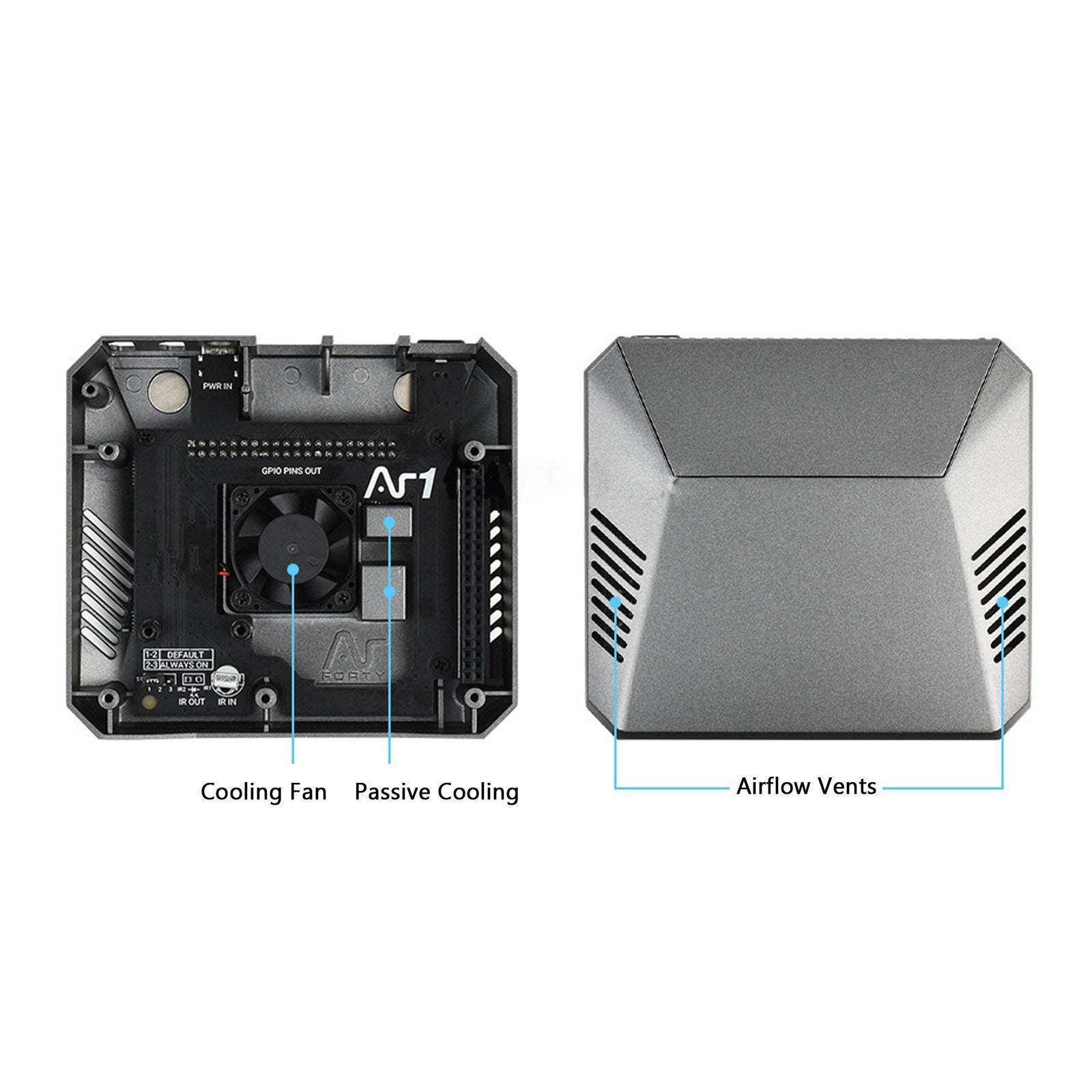 Caja de aluminio 2021 para Raspberry Pi 4 con botón de encendido seguro para Argon One