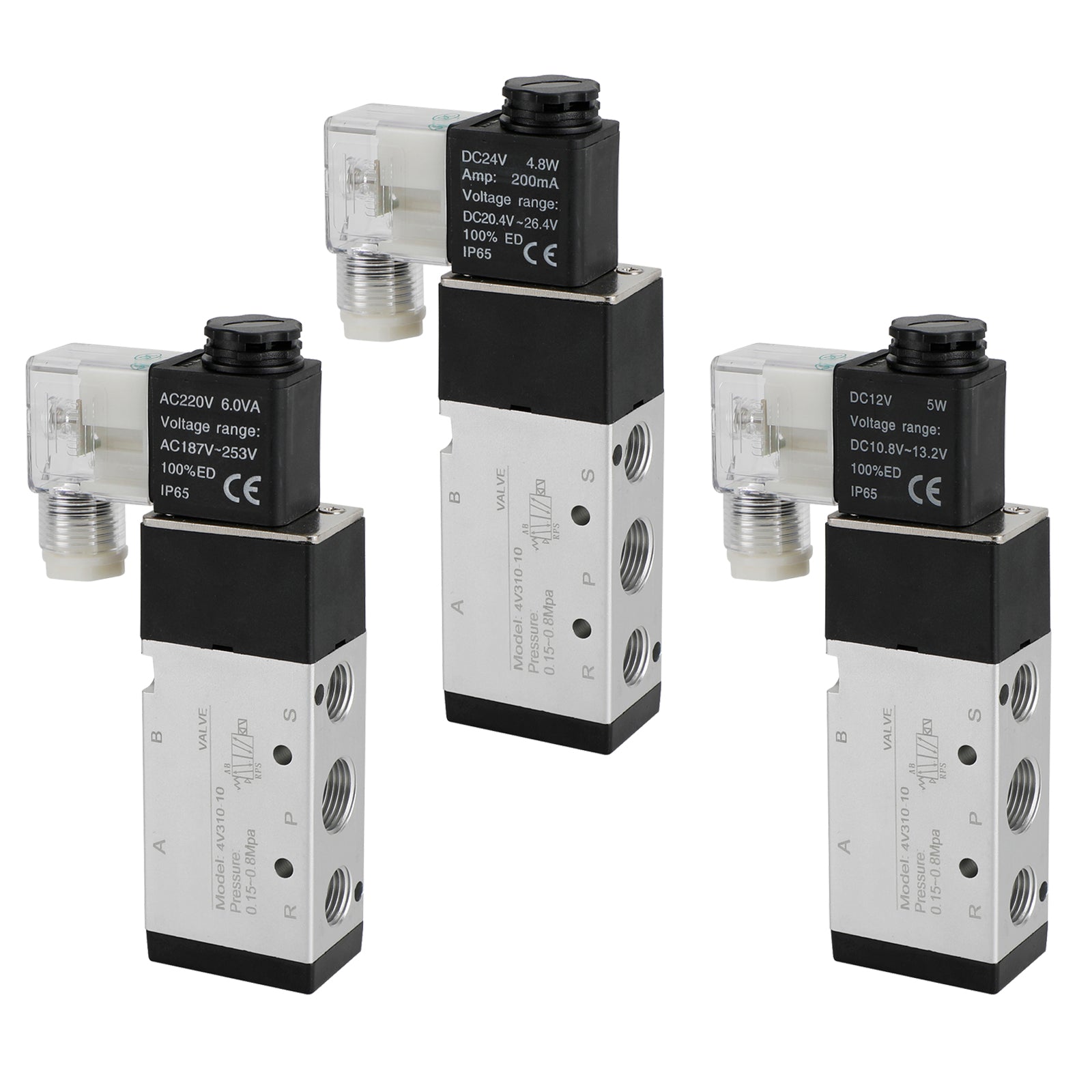 Électrovanne pneumatique électrique 4V310-10 2 positions 5 voies PT 3/8"