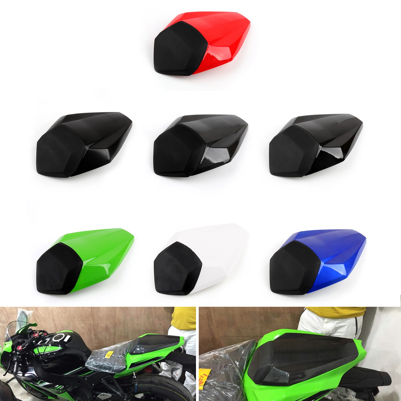 Baksätet omslag för Kawasaki Ninja ZX10R (2016) 7 Färggenerisk