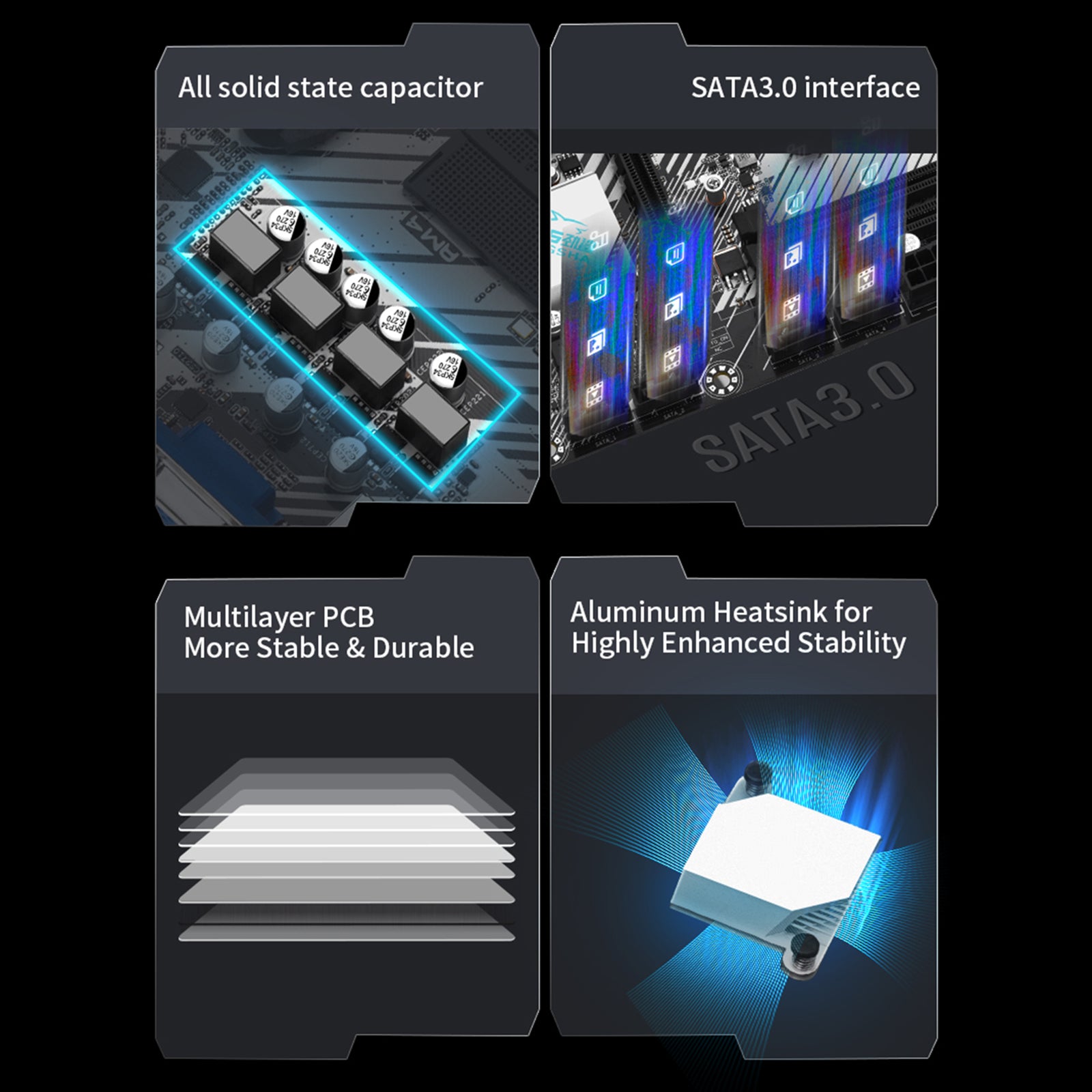 A520M-K Desktopcomputer Moederbord AM4 Dual Protocol M.2 harde schijf Bluetooth