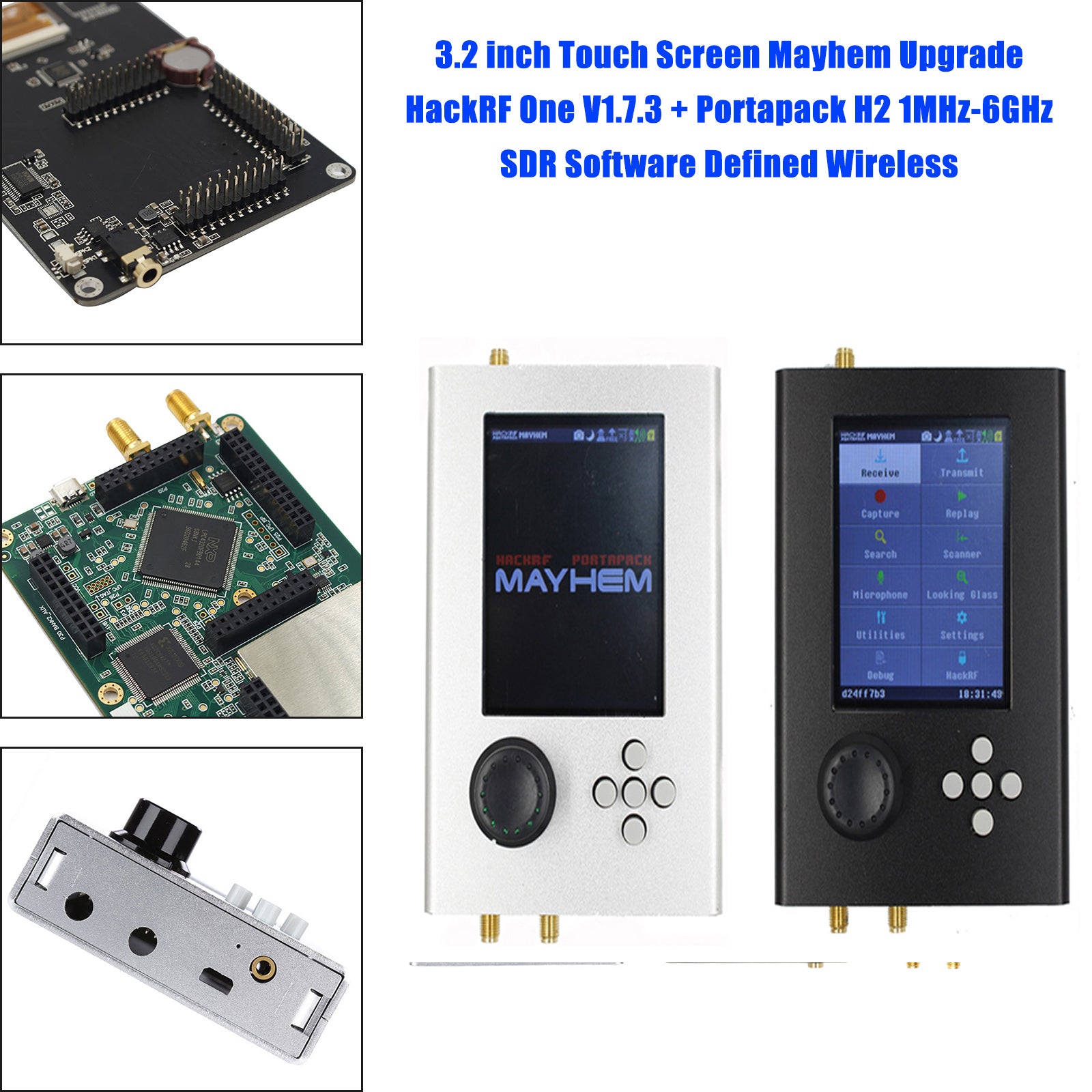 Upgraded HackRF One V1.7.3 Portapack H2 1MHz-6GHz SDR Software Defined Wireless