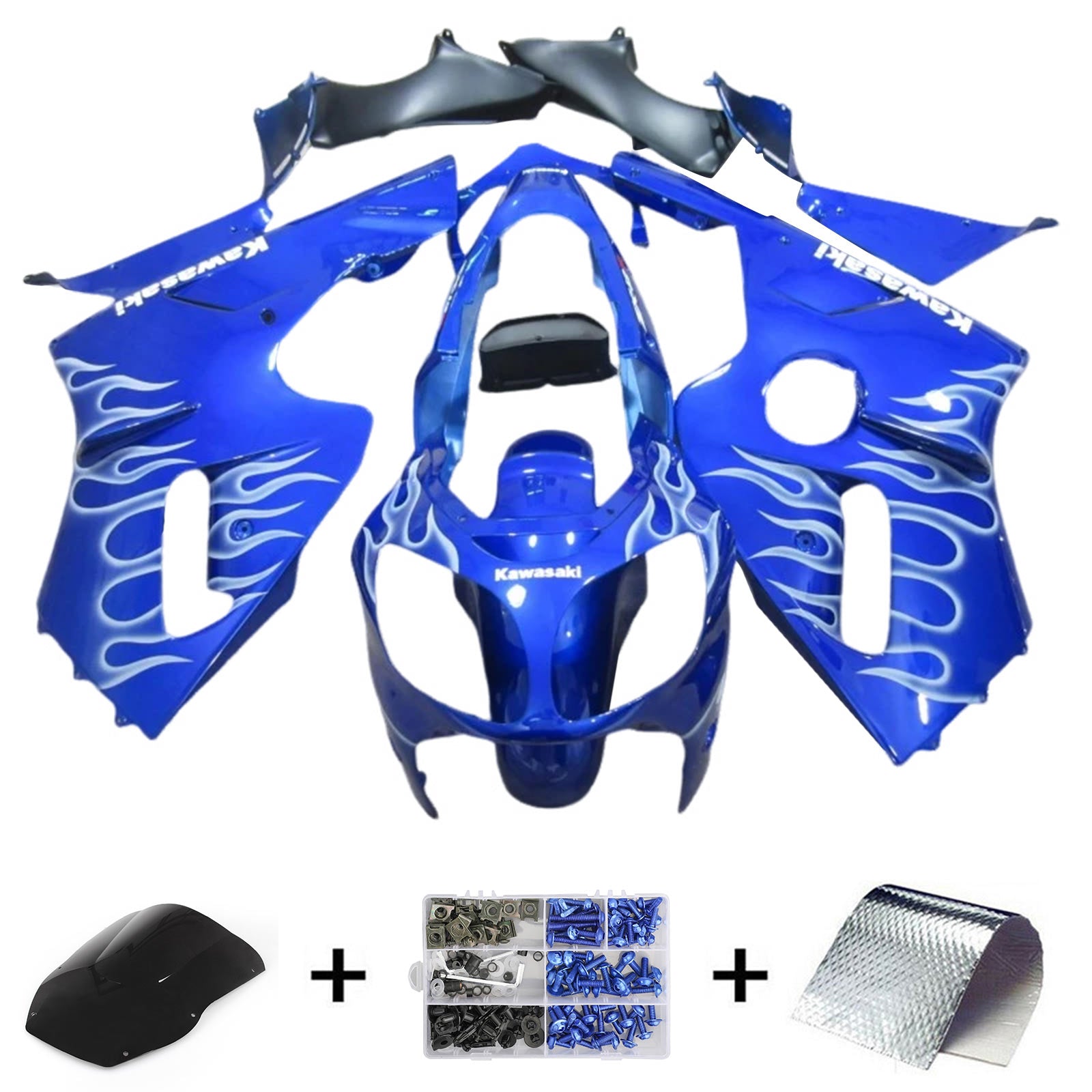 2000-2001 Kawasaki ZX12R Injection Fairing Kit Bodywork Plastic ABS