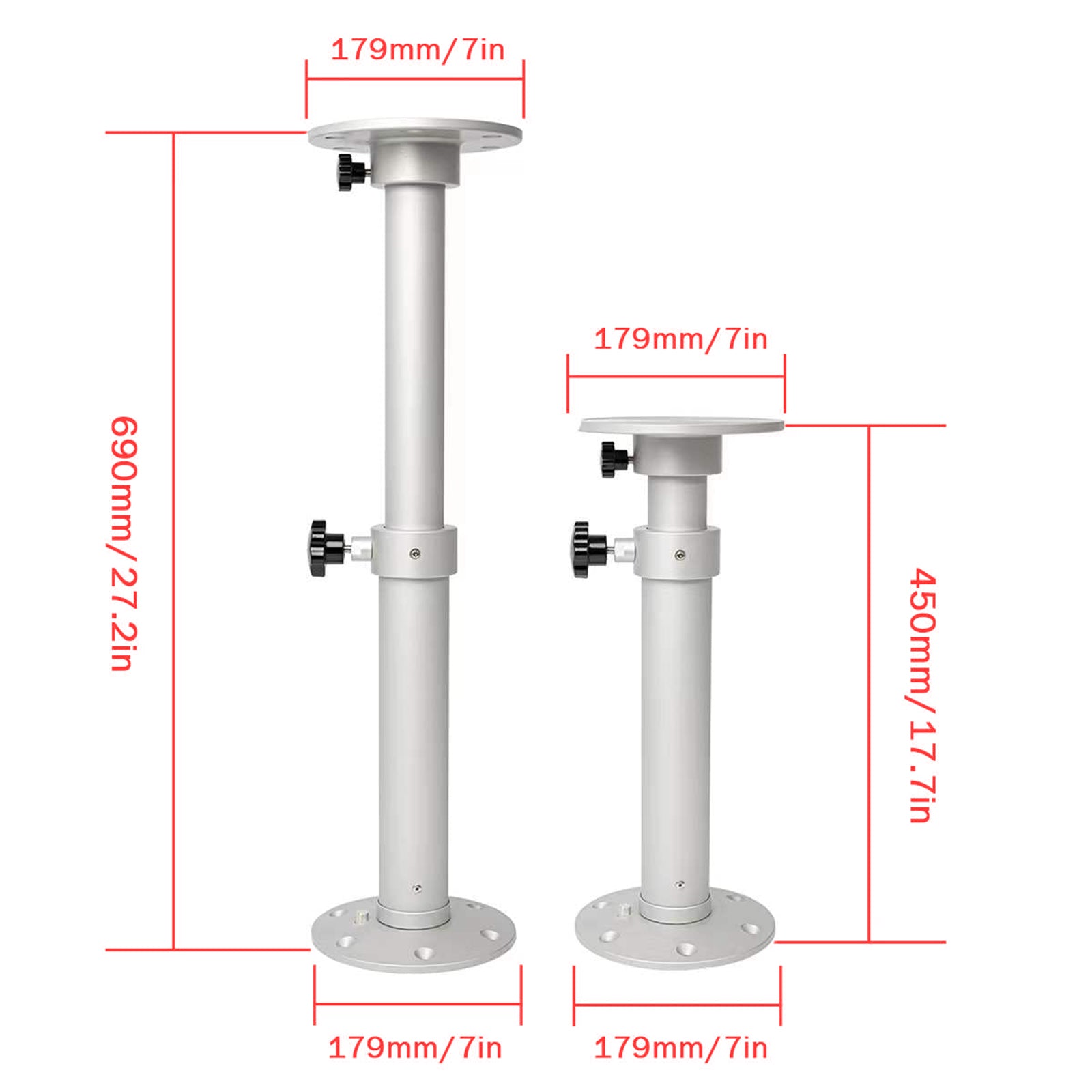 Aluminum RV Marine Boat Motorhome Caravan Table Leg Pedestal Furniture Leg