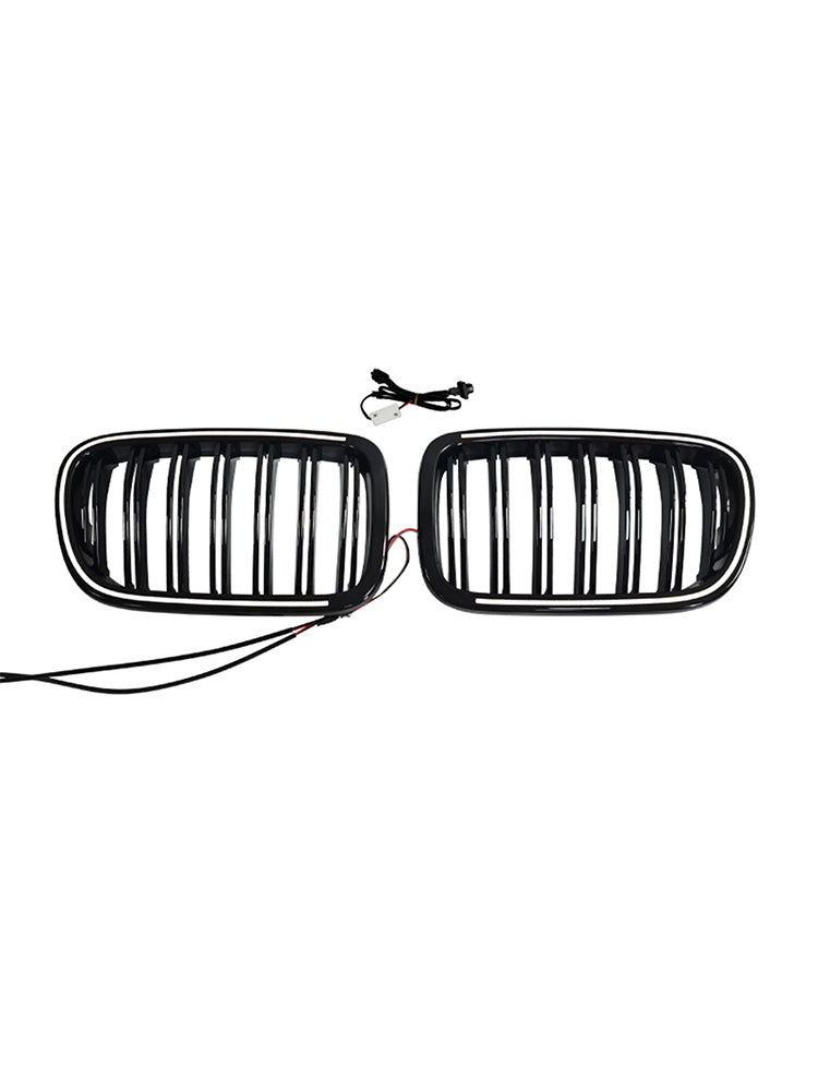 Black Front Bumper Kidney Grill Grille Fit BMW X3 F25 2011-2014 Dual Line