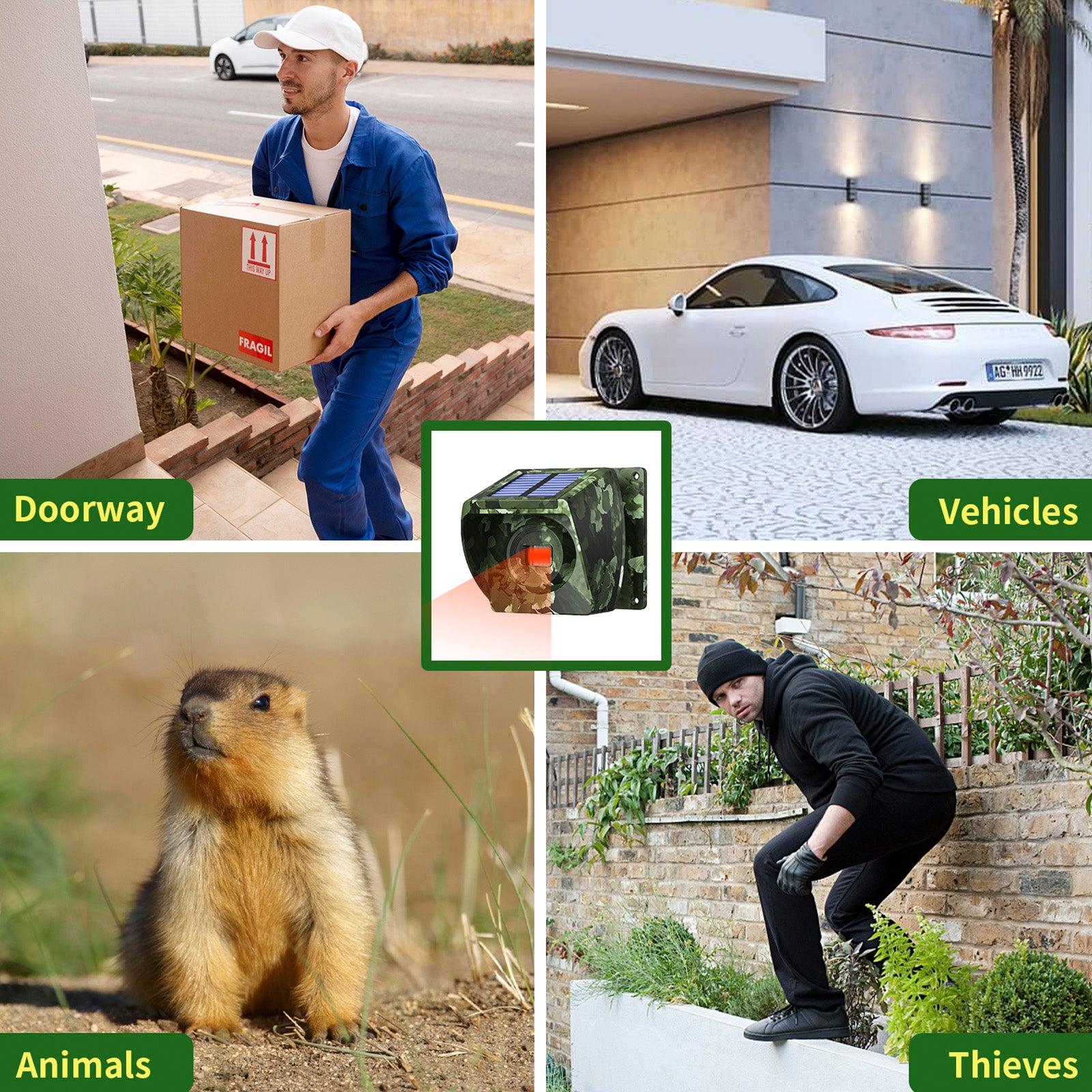 800 m op zonne-energie buiten infrarood aangedreven opritalarm anti-diefstal inductie draadloos