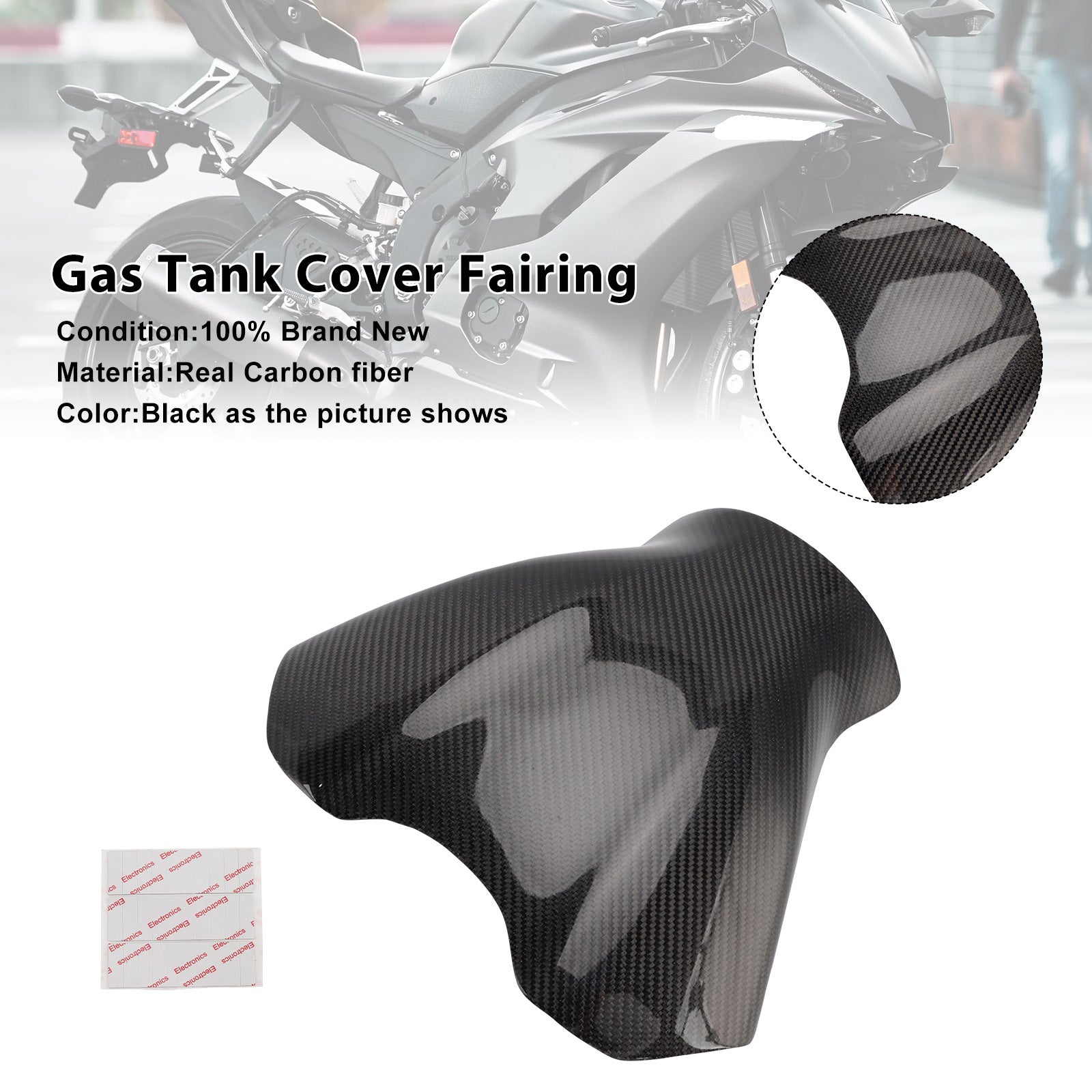 2017-2023 Yamaha YZF R6 Carénage de couvercle de réservoir en fibre de carbone véritable