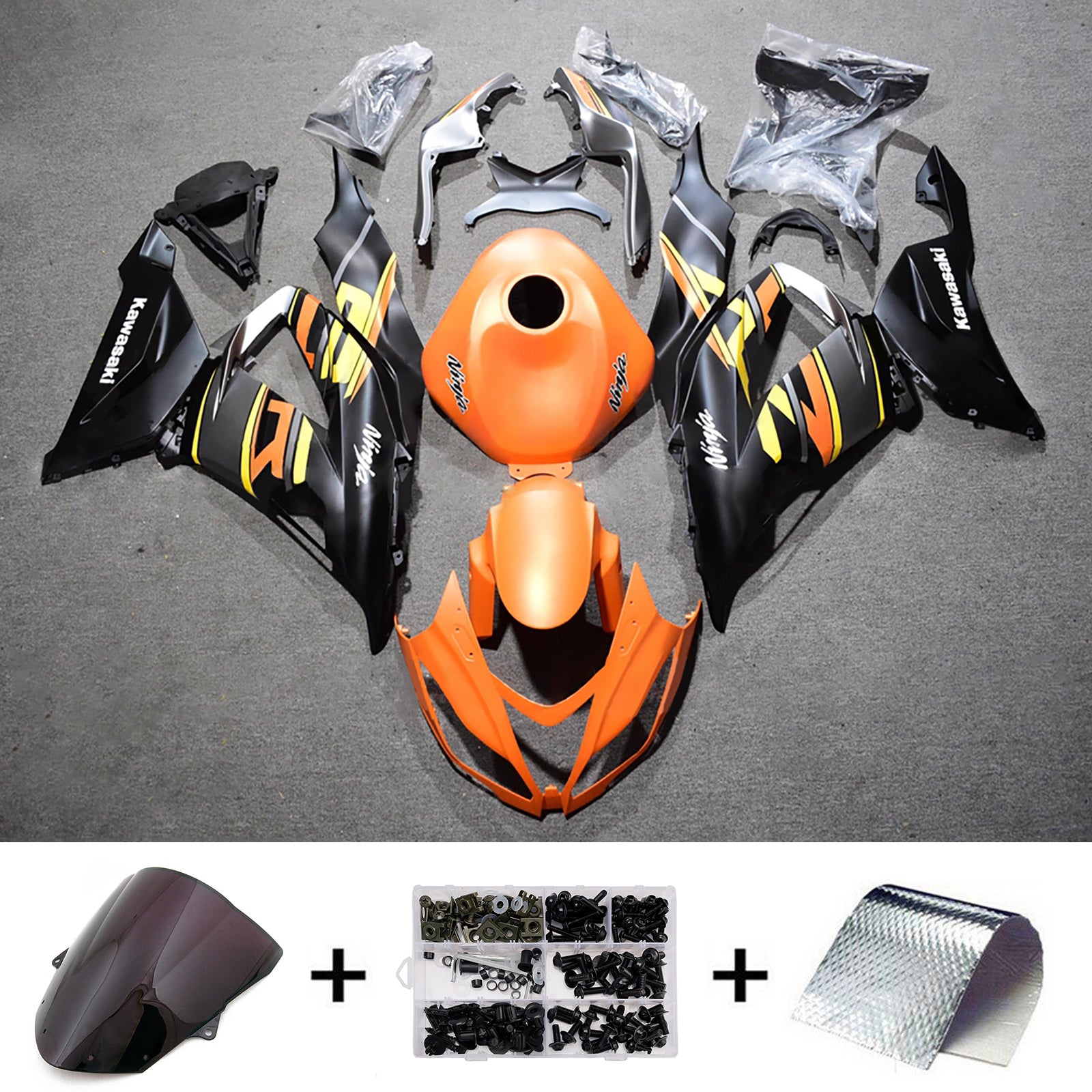 Injection Fairing Kit Bodywork Plastic ABS fit For Kawasaki ZX6R 636 2013-2018