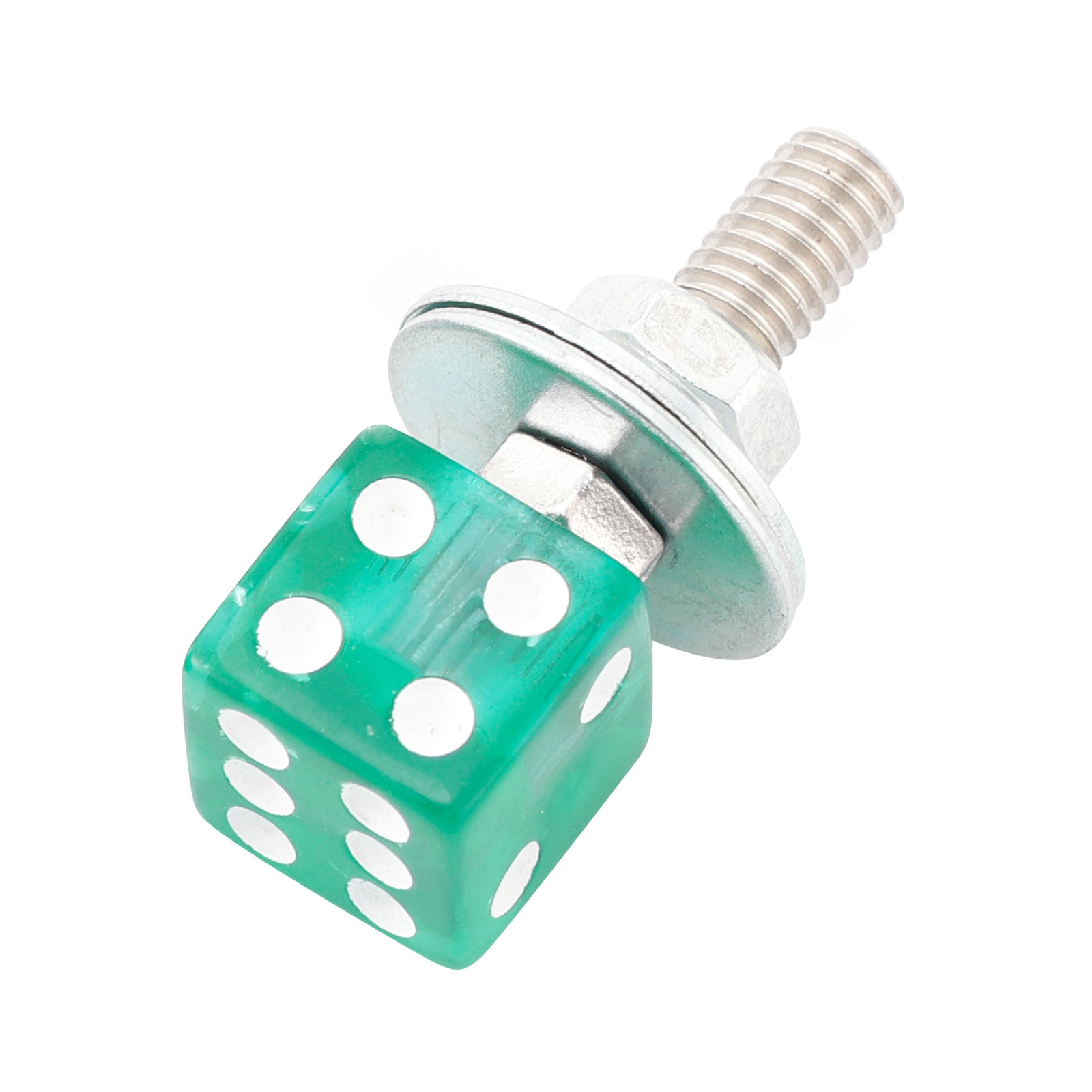 4x Custom DICE License Plate Bolt Screw Green Plastic Motorcycle Chopper Bobber