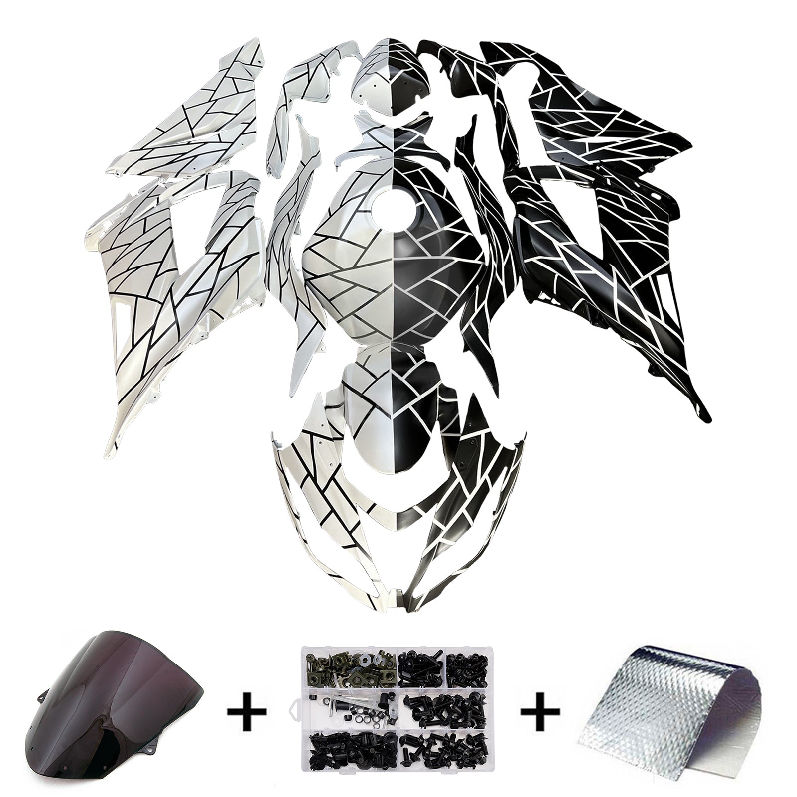 Injeksjon Fairing Kit Bodywork Plast Abs Fit for Kawasaki ZX6R 636 2013-2018