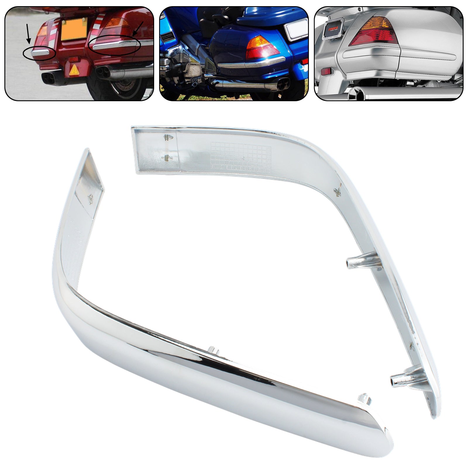 2001-2011 Honda Goldwing GL1800 Trunk Trim Strip Moldings Saddlebag Chrome