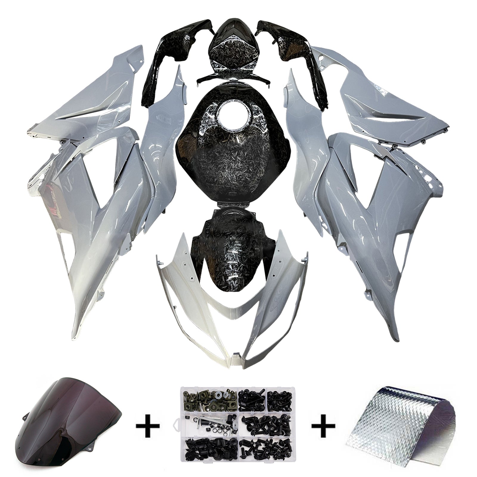 Injeksjon Fairing Kit Bodywork Plast Abs Fit for Kawasaki ZX6R 636 2013-2018