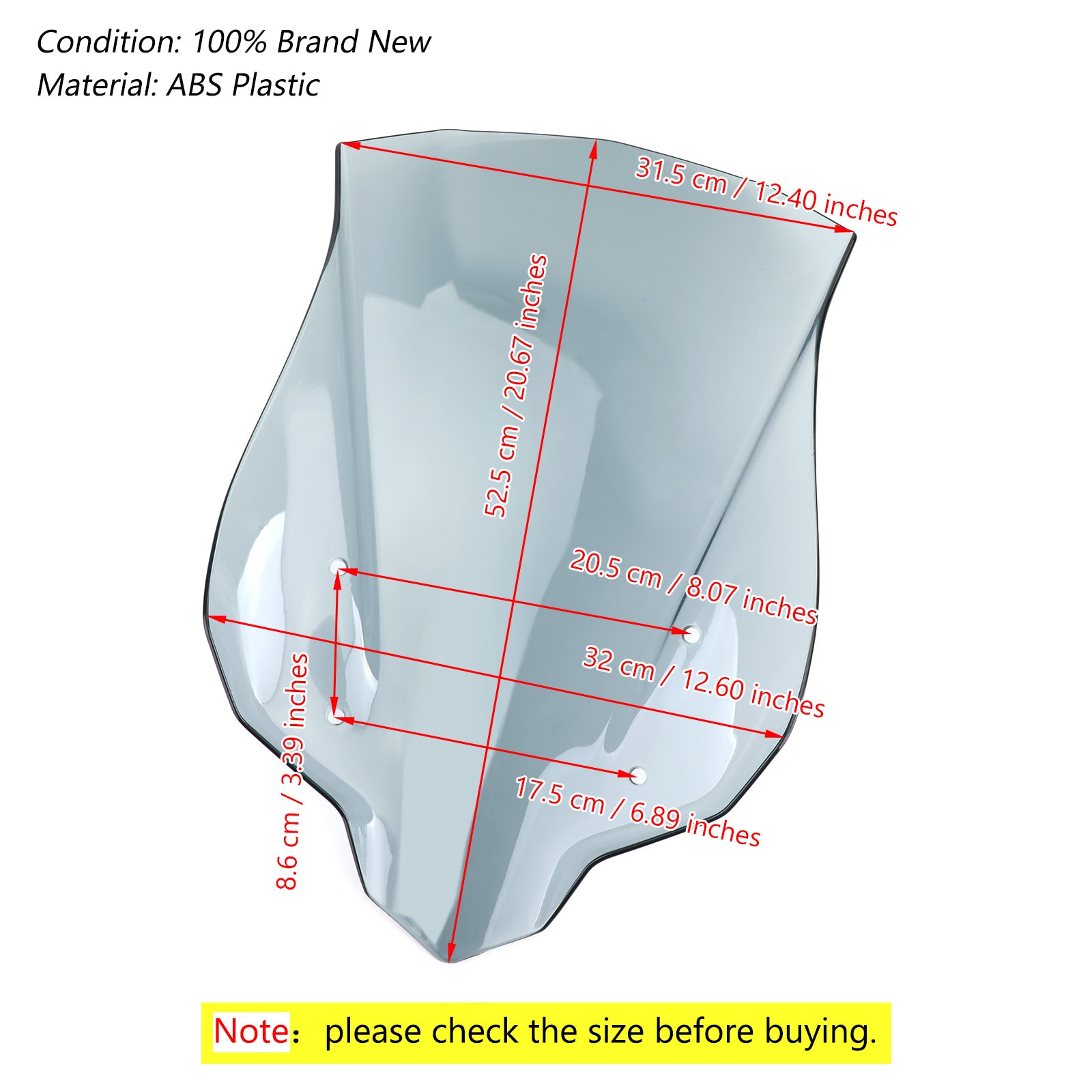 2013-2023 Honda CB500X 1X ABS Plastic Motorcycle Windshield Windscreen