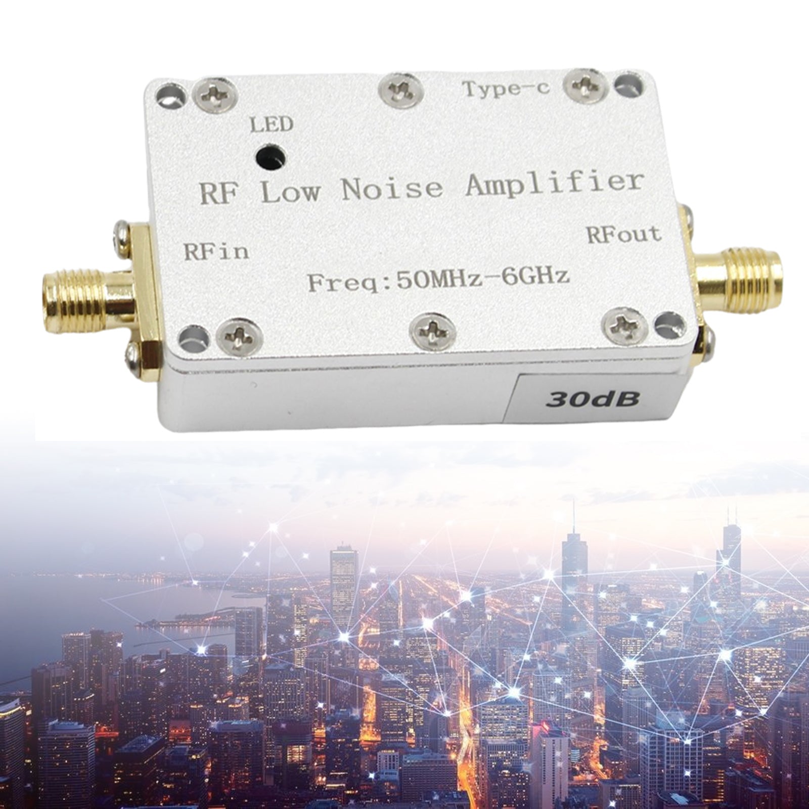 Amplificateur de radiofréquence 50m-6GHz, 20dB 30dB, LNA avant à Gain élevé, Signal à faible bruit