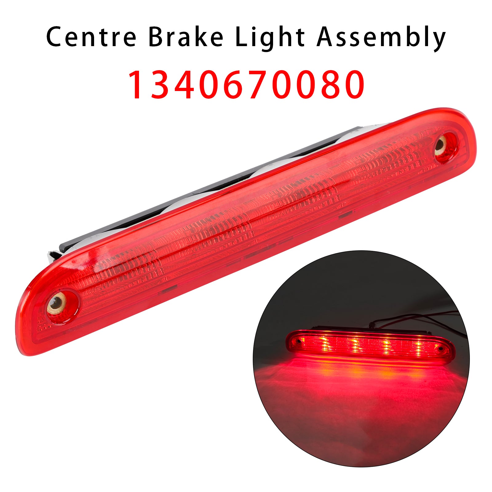 Feu stop arrière rouge 1340670080 pour Peugeot Boxer 2006 – 2024 rouge