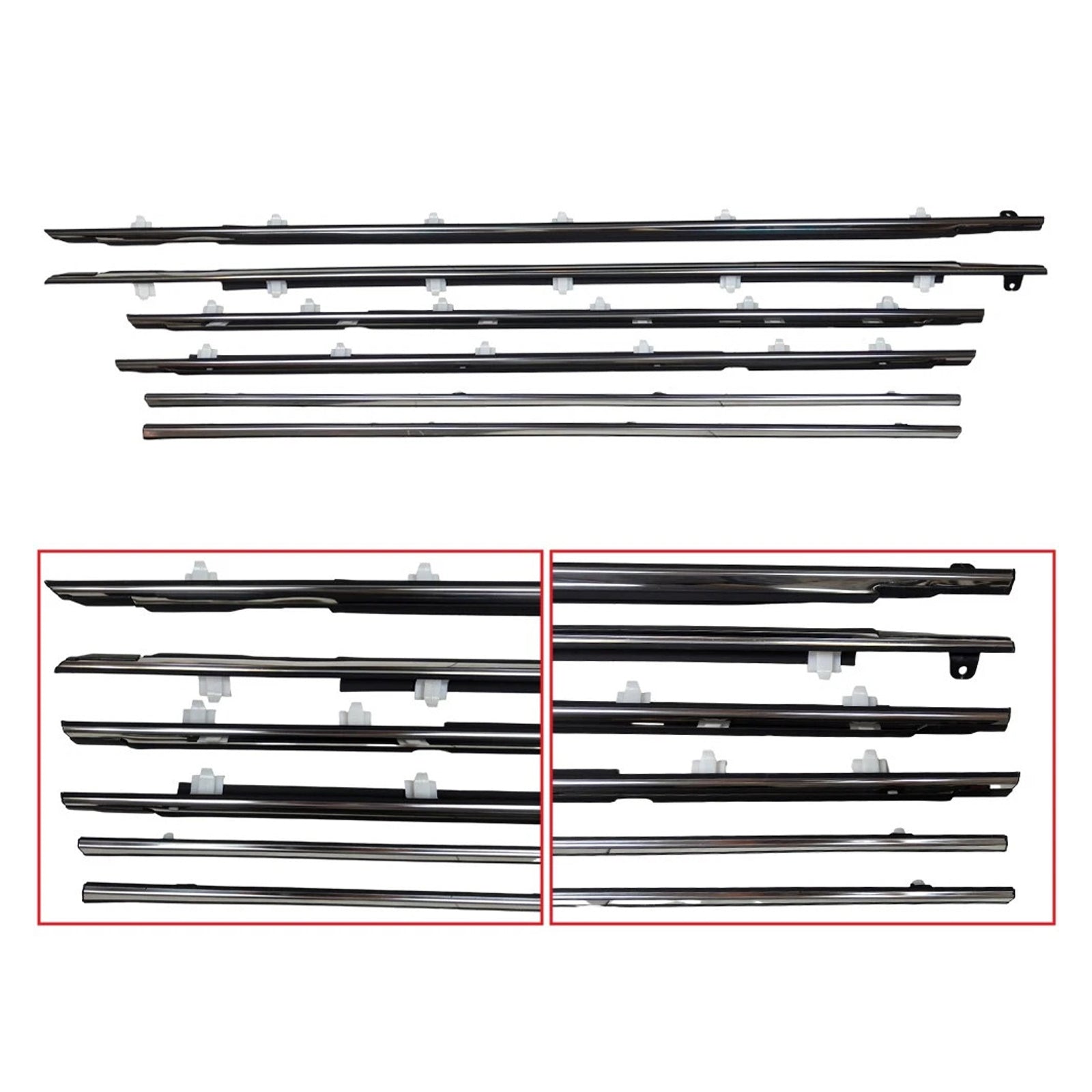 6PCS Door Belt Molding For Toyota Land Cruiser 80 Series 1991-1997