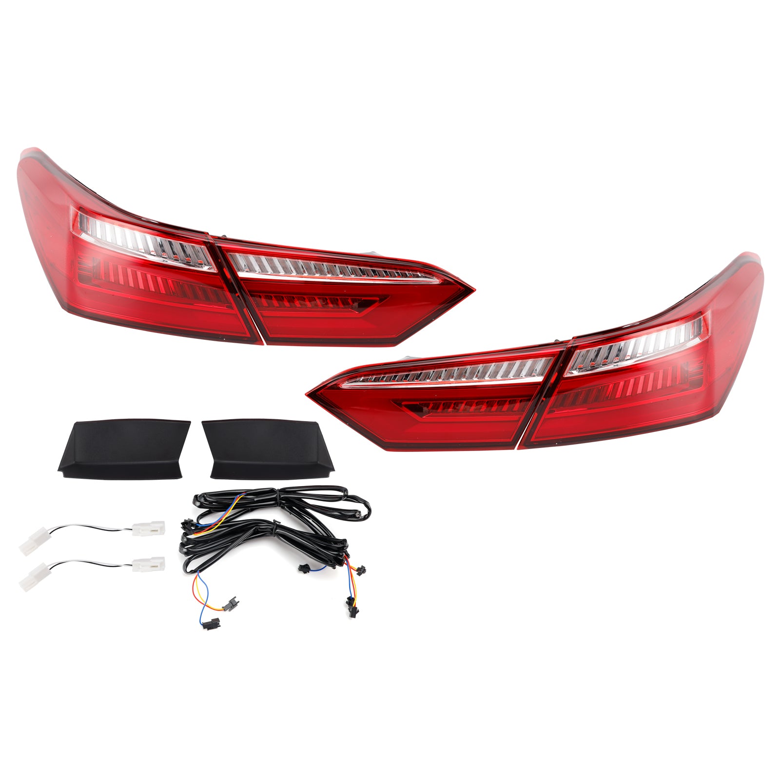 2016-2021 For Toyota Camry Sedan 4DR Left+ Right Red Rear LED Brake Tail Lights