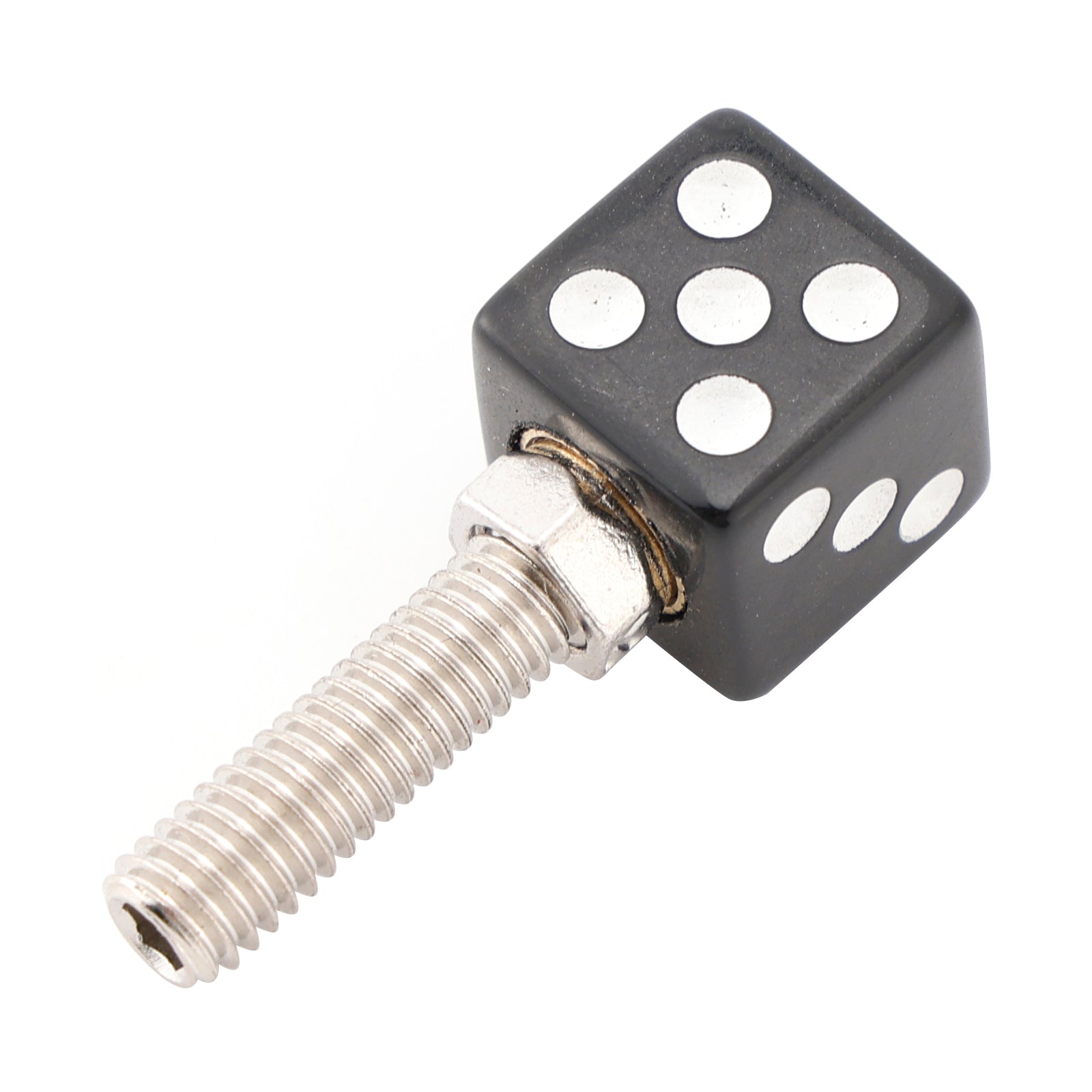 4x Motorcycle Bike Plastic Black Dice License Plate Bolt On Screw On Frame Nut