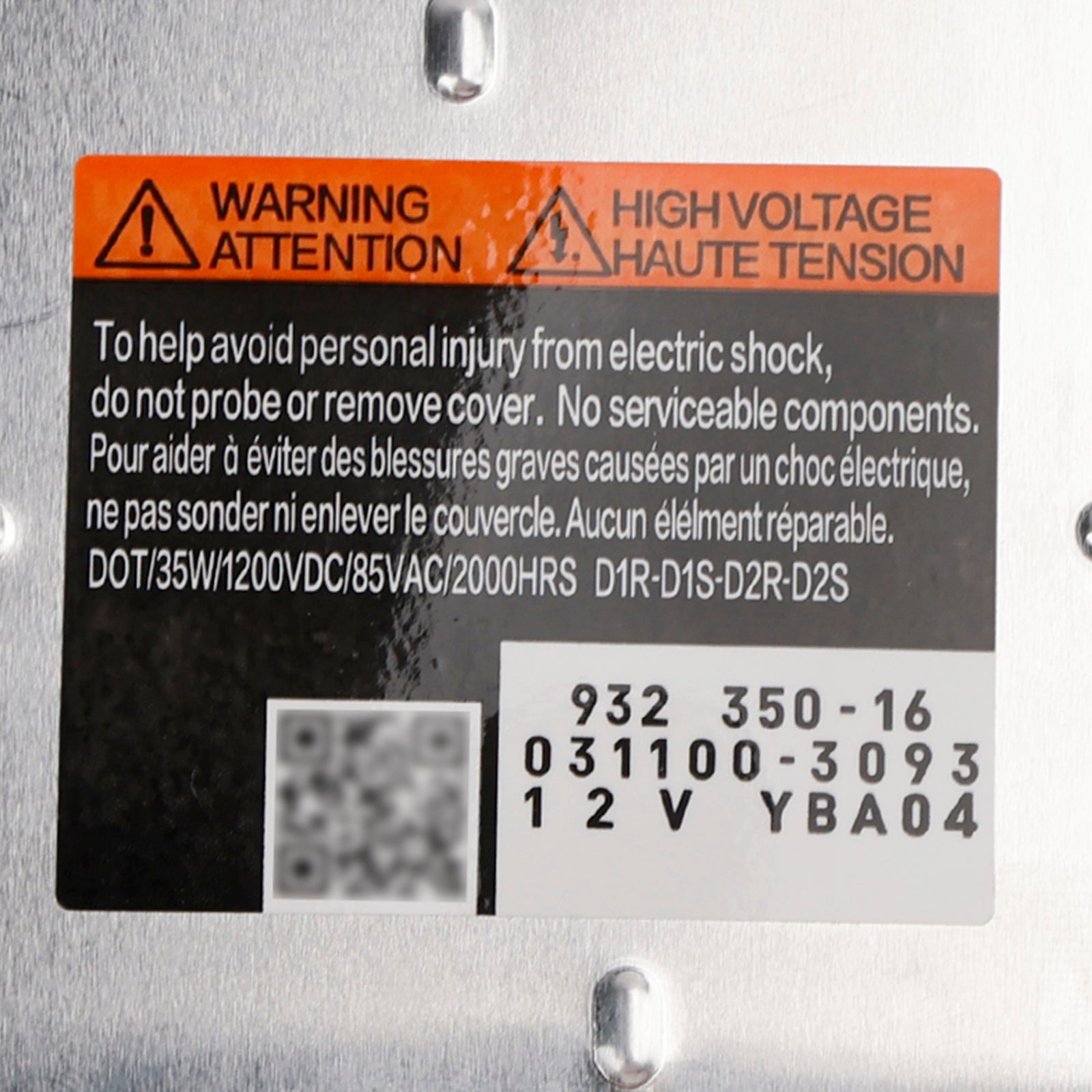 2010-2016 Cadillac SRX Xenon HID Svetlomet Elektrický balast D1S 25906888